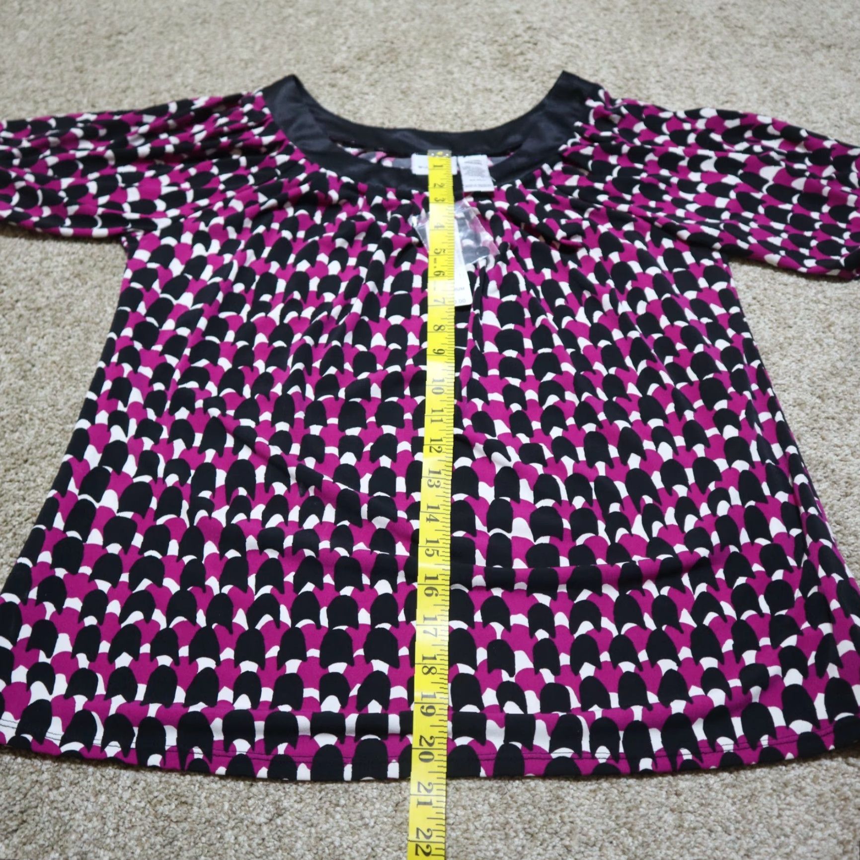Worthington Worthington Shirt Blouse Women M Purple Boho Short Sleeve 70s? No – just Purple. Hmm. Size M / US 6-8 / IT 42-44 - 6 Thumbnail