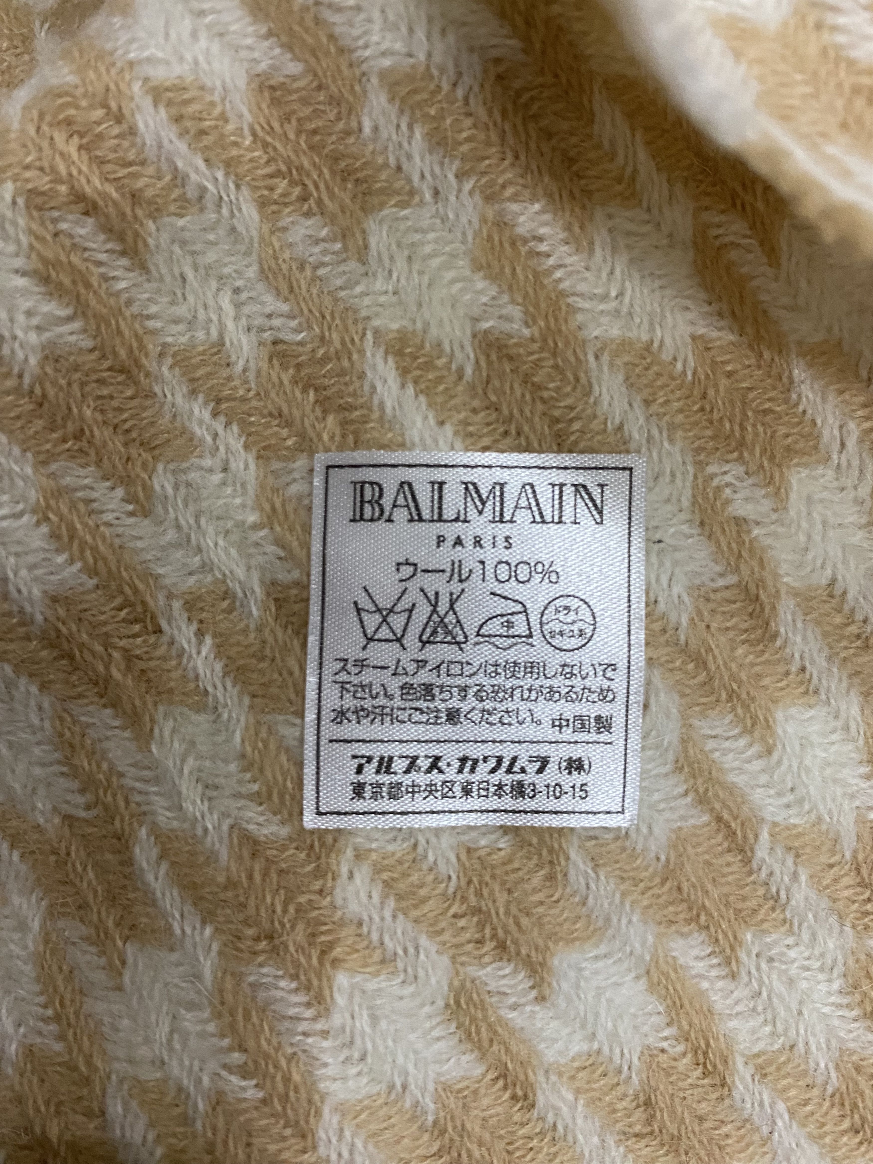 Balmain Brand new Balmain Wool Monogram Check Scarf Muffler Size ONE SIZE - 4 Thumbnail