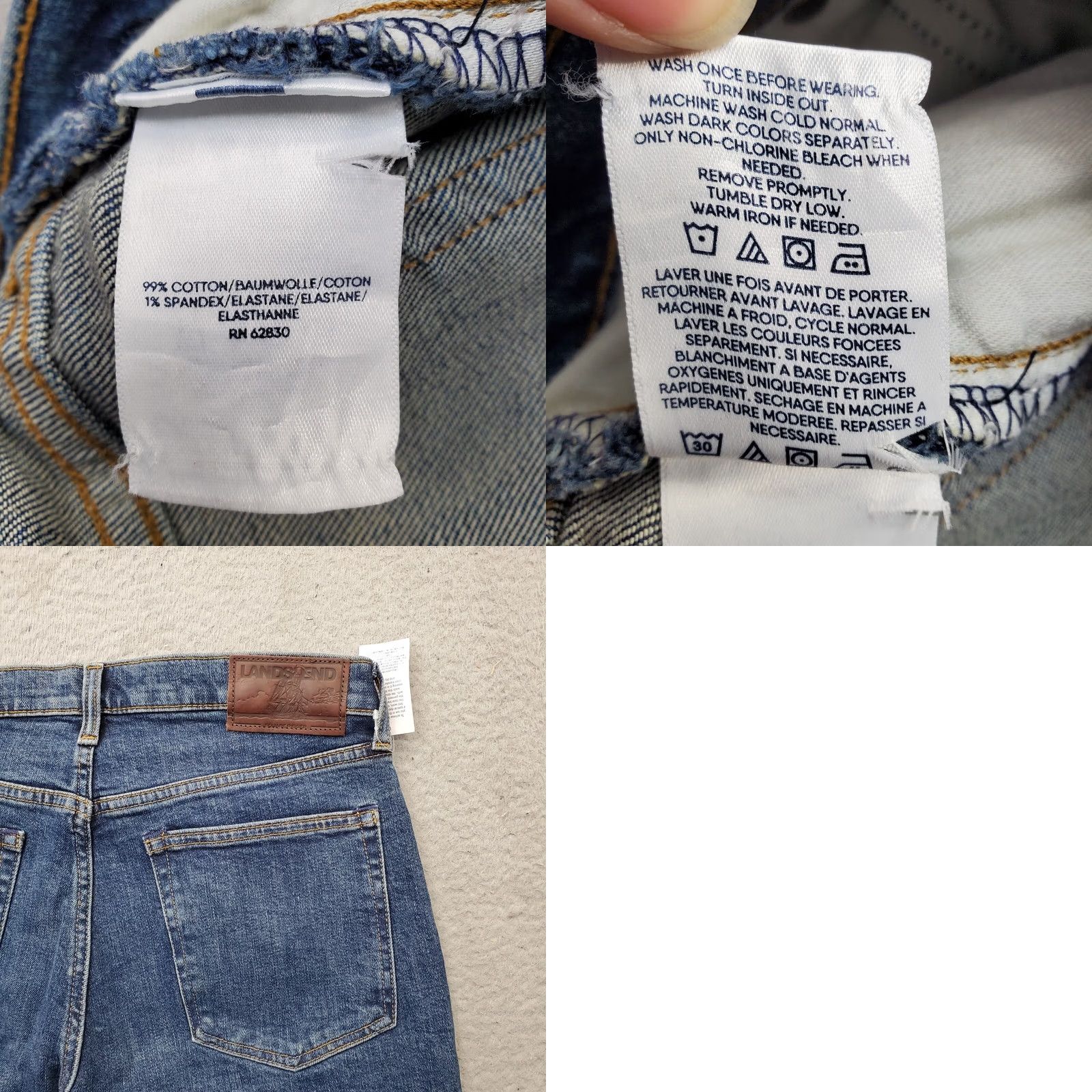 Lands' End Lands' End Jeans Mens 32 Blue Straight Leg Slim Fit 5-Pocket Denim Grounded Mens Size 32 Blue 90s Theme Size US 32 / EU 48 - 8 Thumbnail
