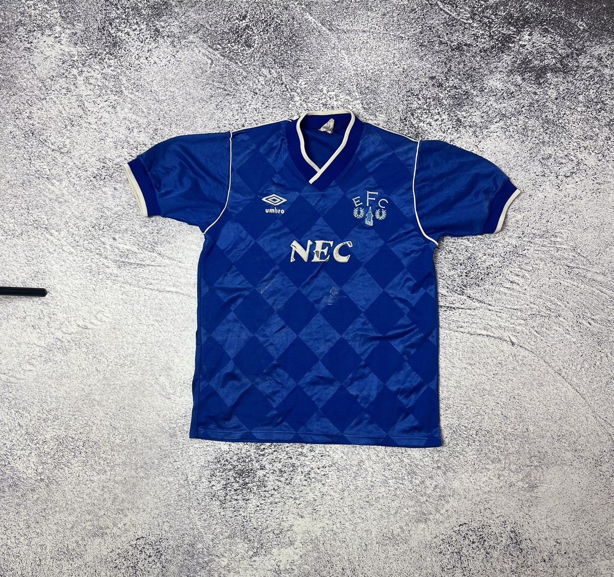 image of Vintage Soccer Jerseys Fc Everton 1986 Umbro Home Y2K in Blue, Men's (Size XS)