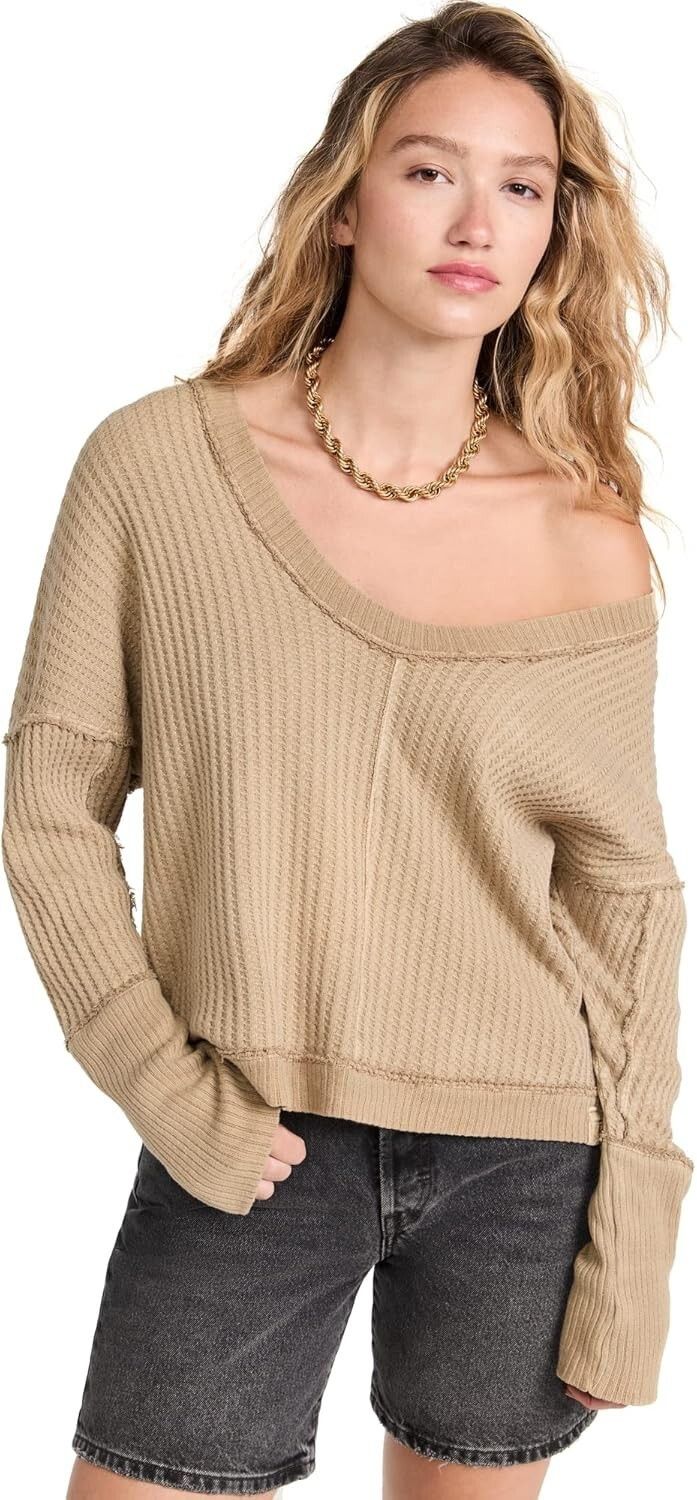 Free People Free People New Magical Thermal Top Golden Olive ( XL ) Size XL / US 12-14 / IT 48-50 - 1 Thumbnail