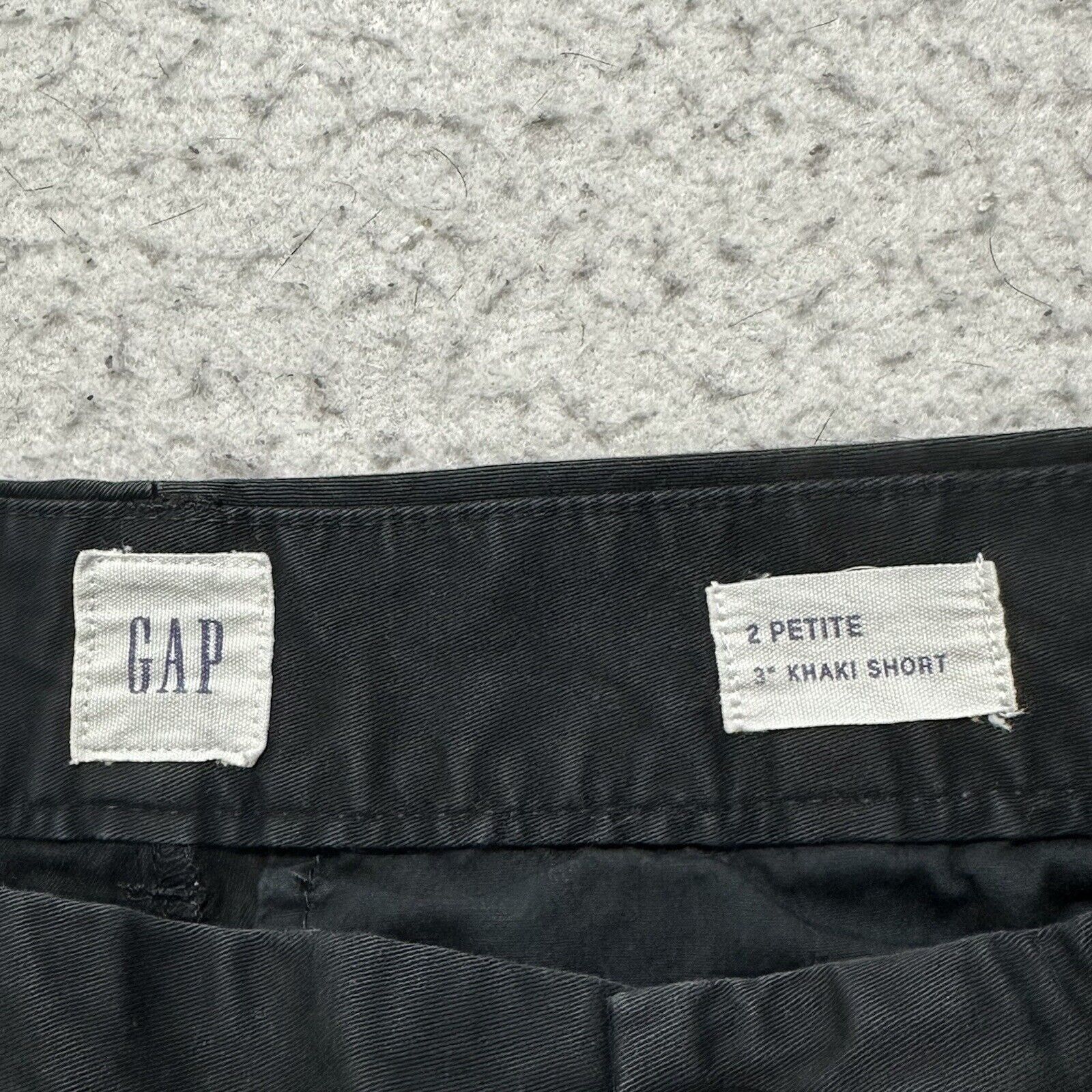 Gap GAP Petite 2 3" Inseam Khaki Shorts Black Chino Mid Rise 2P Size 26" / US 2 / IT 38 - 4 Thumbnail