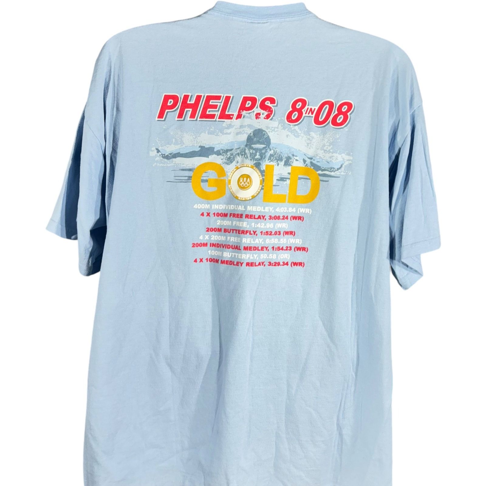USA Olympics Vintage USA Olympics Michael Phelps Gold "8 in 08" Tee Size US XL / EU 56 / 4 - 6 Thumbnail