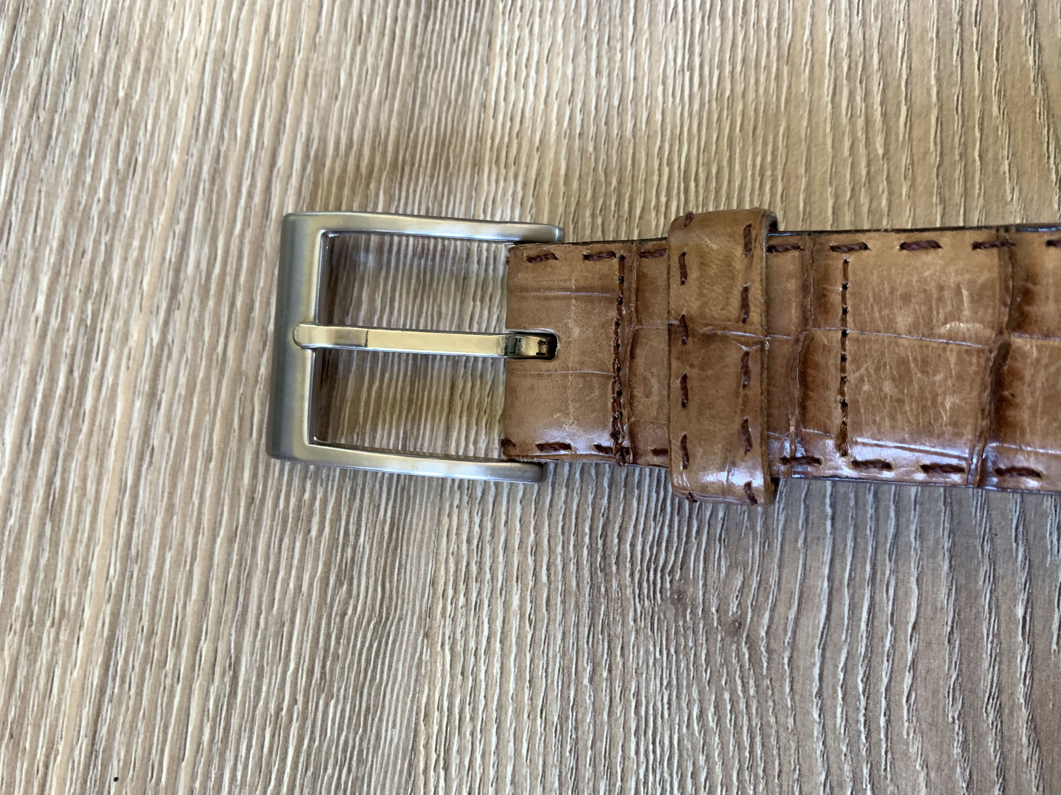Ermenegildo Zegna Vintage Ermenegildo Zegna Real Crocodile Leather Belt Size 32 - 6 Thumbnail