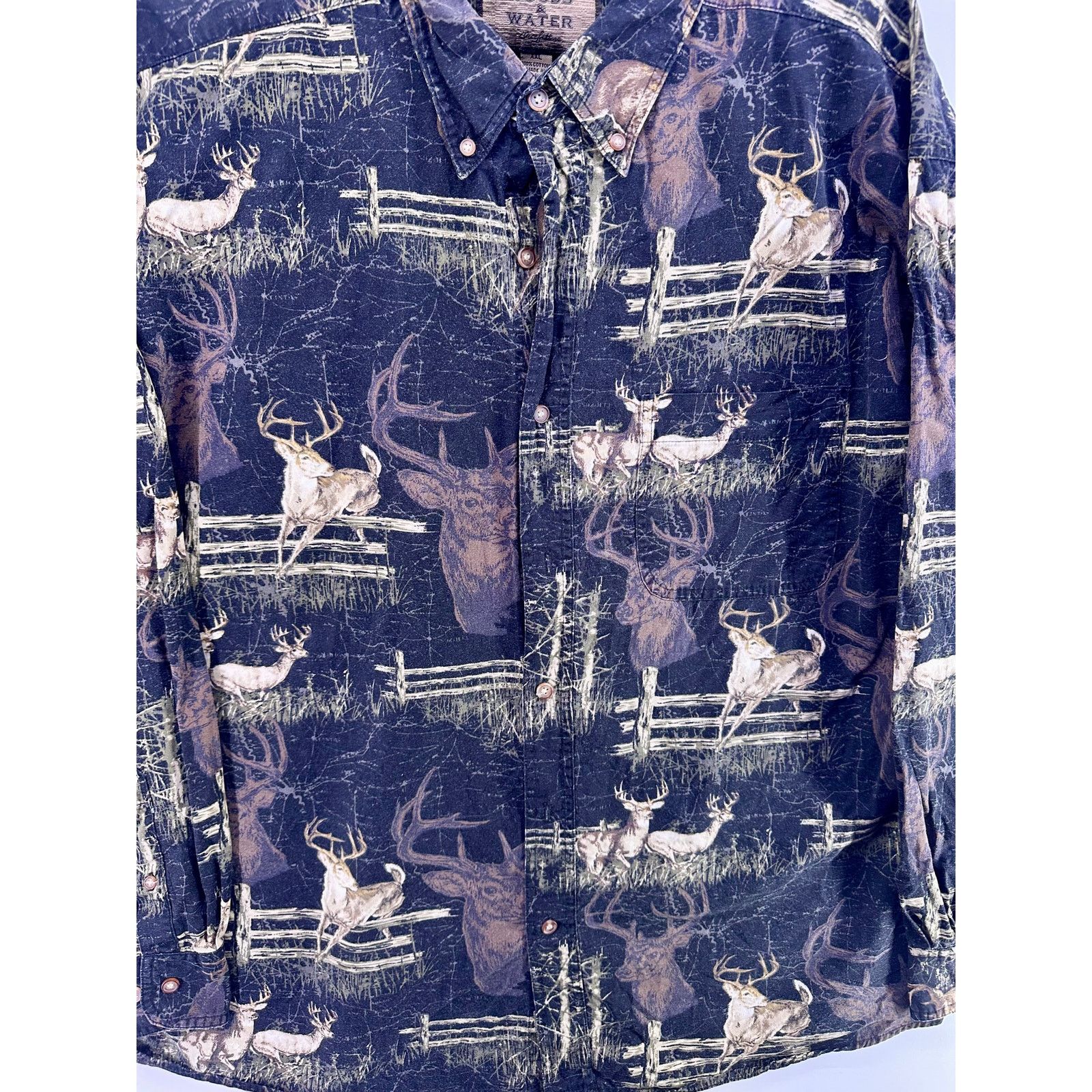 & Other Stories Woods & Water Button Down Shirt Mens Size 2XL Buck All Over Size US XL / EU 56 / 4 - 5 Thumbnail