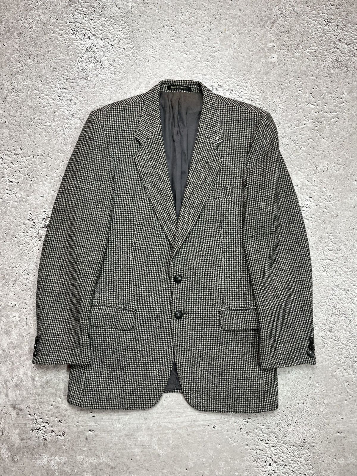 Harris Tweed Vintage Harris Tweed Houndstooth Wool Blazer Jacket Size L Size 40R - 1 Thumbnail