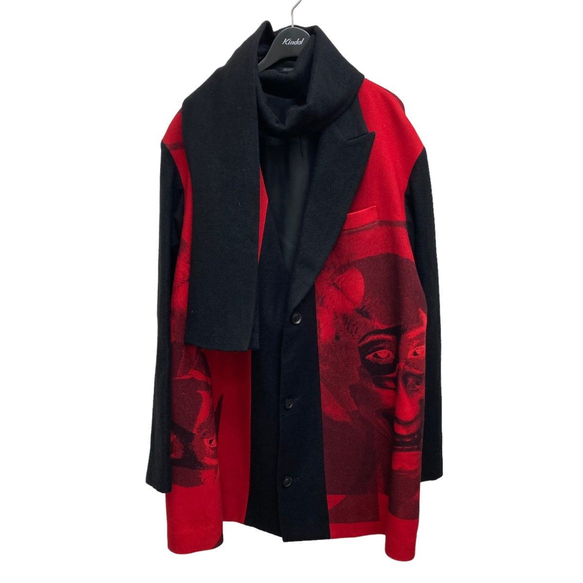 YOHJI YAMAMOTO pour homme 18AW｢Red flannel right front dress coat ...