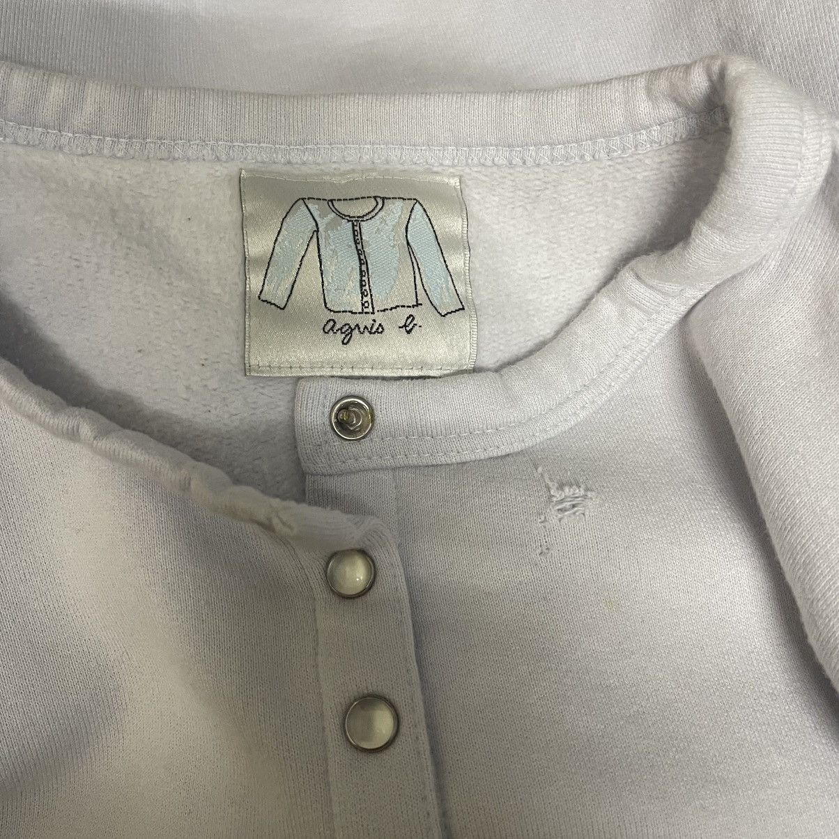 agnes b. Vintage 90s Agnes B Snap Button Up Cardigan Light Purple Size S / US 4 / IT 40 - 8 Thumbnail