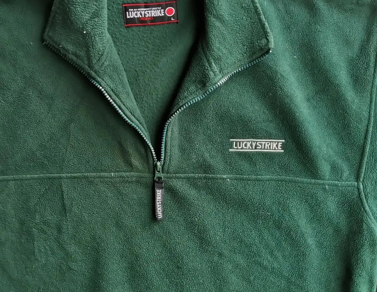 Designer Lucky Strike Micro Fleece Small Logo Sweatshirt Size US L / EU 52-54 / 3 - 4 Thumbnail