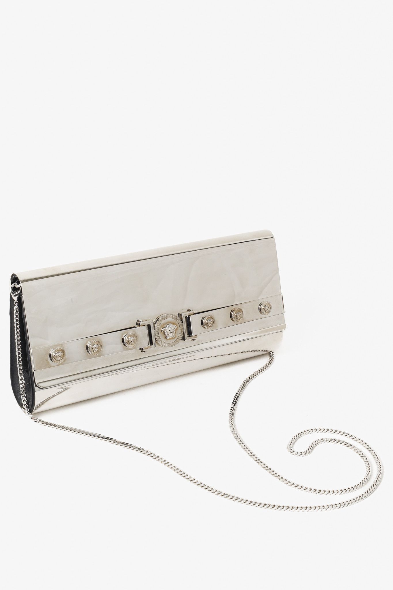 Versace Versace Runway Medusa Silver Metal Clutch Size ONE SIZE - 7 Thumbnail