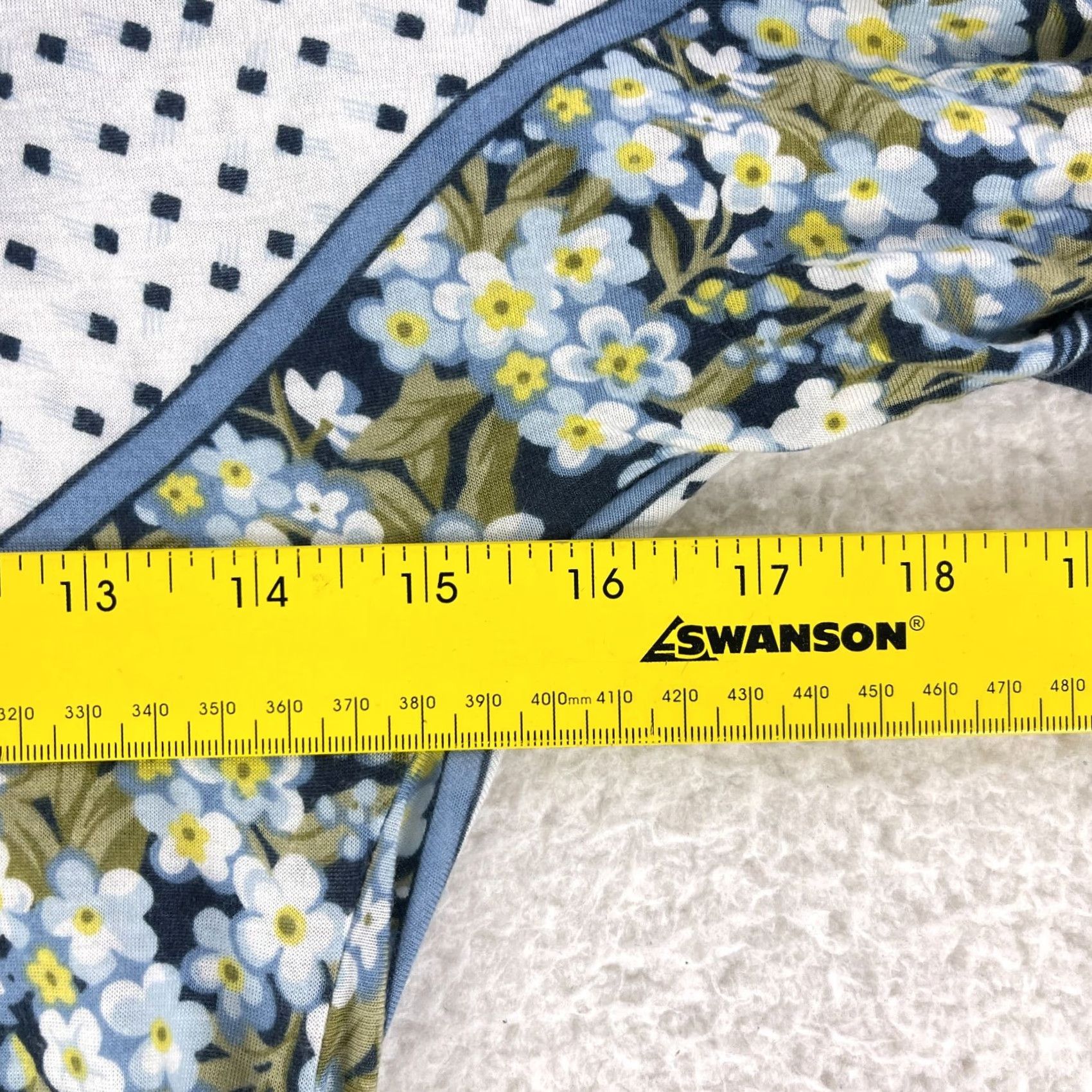 Vintage Deletta Blue Floral Mixed Media Short Sleeve Shirt Womens Pullover Size M Size M / US 6-8 / IT 42-44 - 7 Thumbnail