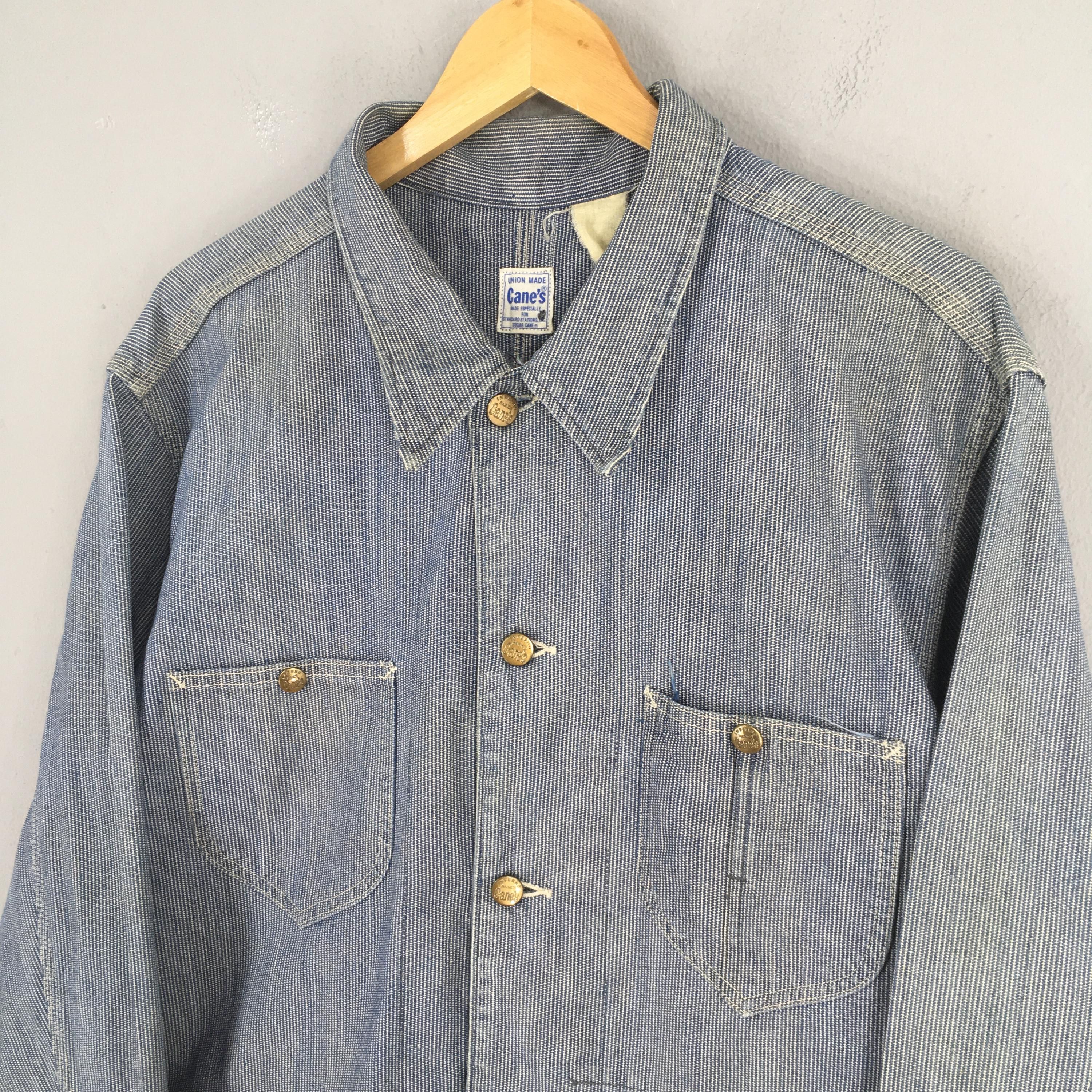 Sugar Cane Vintage 90s Sugar Cane Hickory Stripes Chore Jacket Large Size US L / EU 52-54 / 3 - 4 Thumbnail