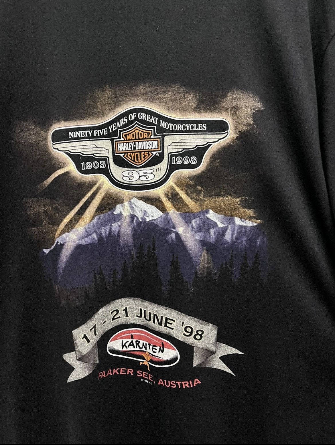 Harley Davidson Vintage 1998 Harley Davidson T-shirt Size US XL / EU 56 / 4 - 2 Thumbnail