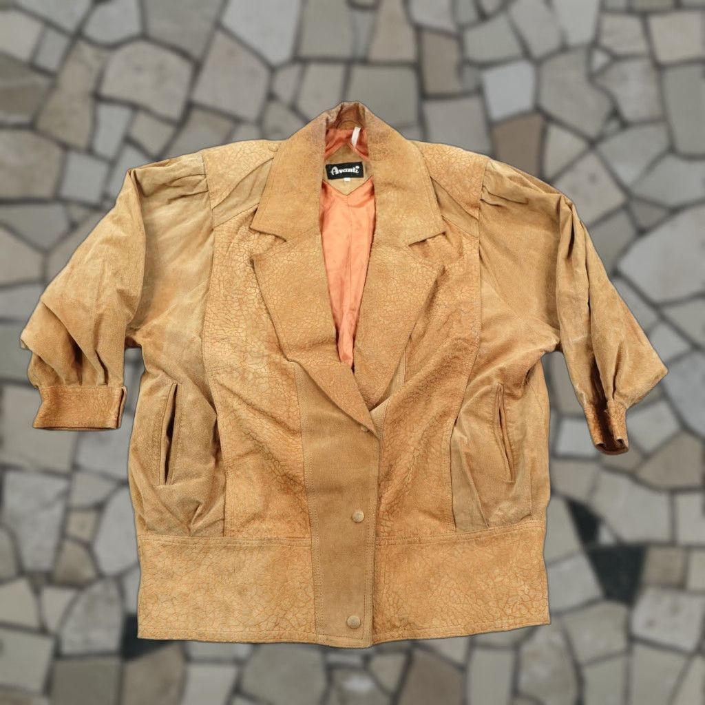 Vintage VINTAGE Avanti Jacket Women Large Brown Suede Overcoat 80s Casual with Shoulder Pads Size L / US 10 / IT 46 - 1 Thumbnail