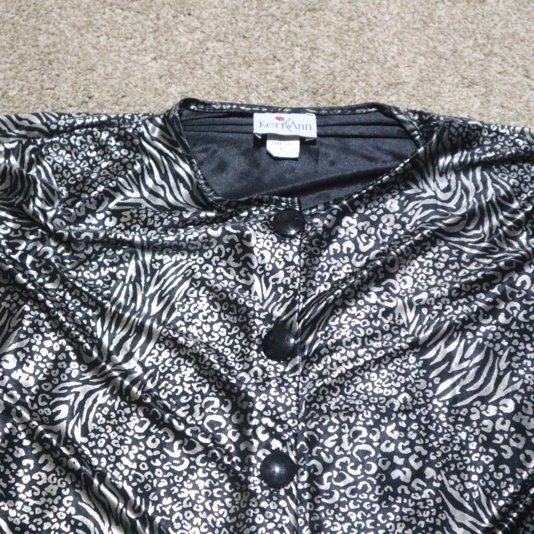 Vintage Keri Ann Shirt Women's L Black Button-Down Shirt Top Button-Up Casual Adult Regular Size L / US 10 / IT 46 - 2 Thumbnail