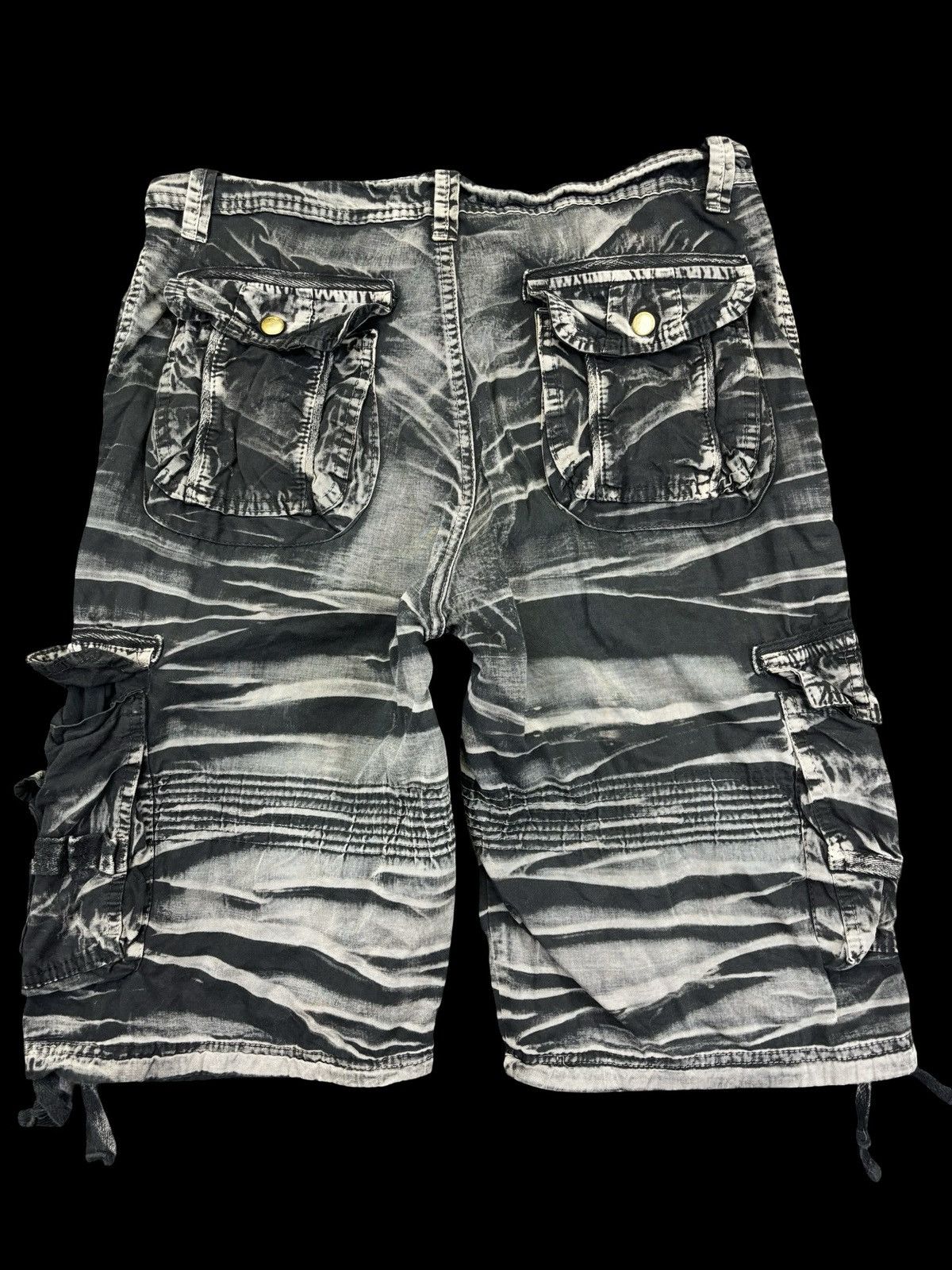 Japanese Brand MYMSTORM Chaos Fades Short Cargo Pant K29 Size US 32 / EU 48 - 2 Thumbnail