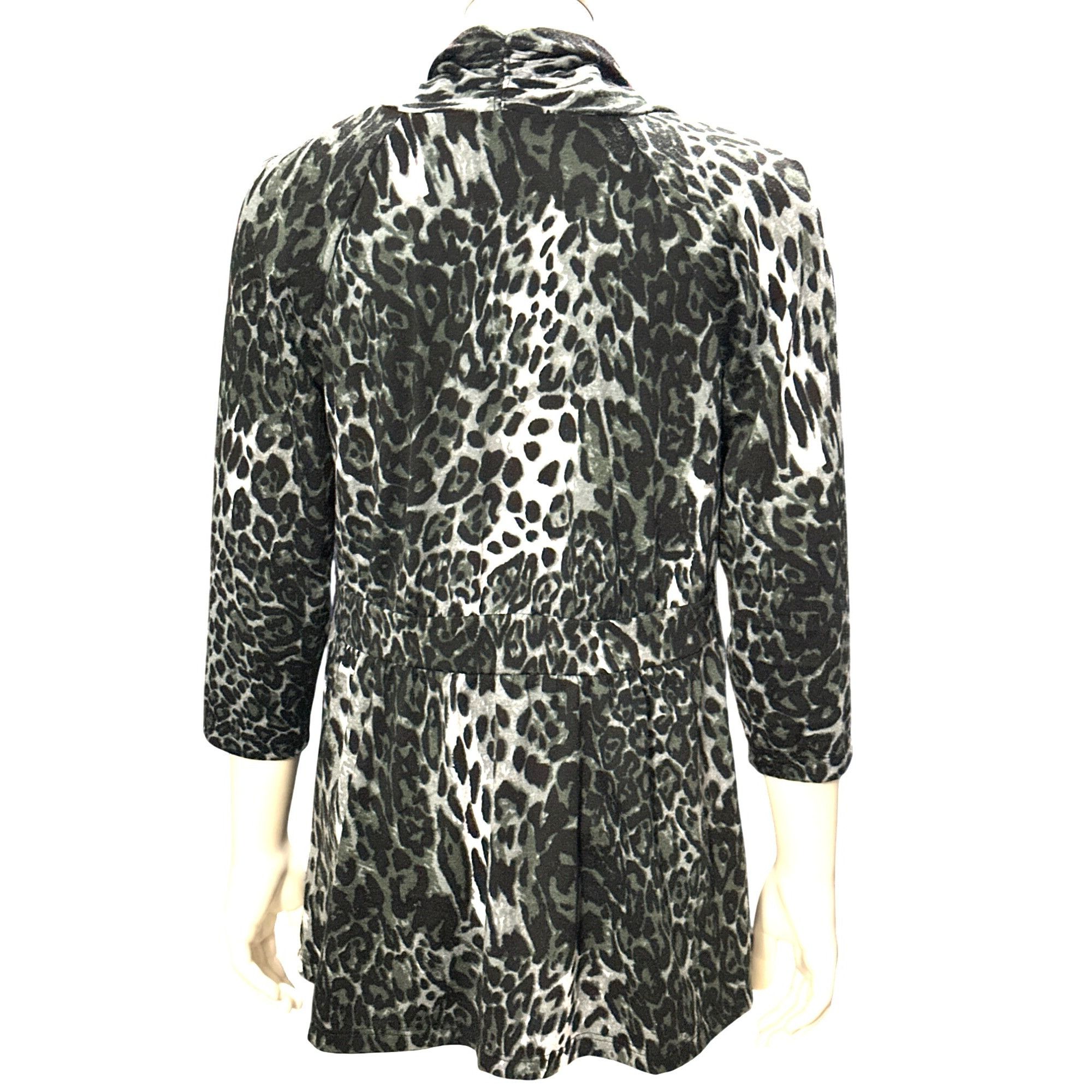 Other AB Studio Leopard Print Cardigan Black Gray Medium Lightweig Size M / US 6-8 / IT 42-44 - 4 Thumbnail