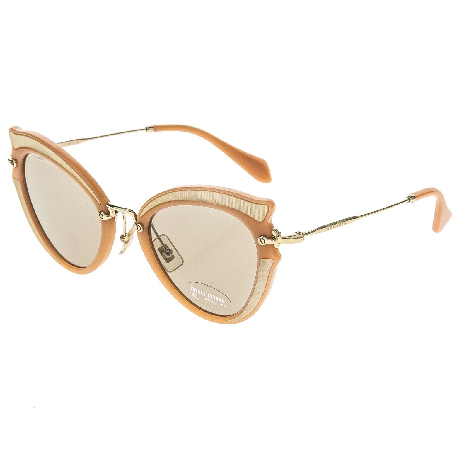 Miu Miu MIU MIU MU05SS NOIR SILK Cat Eye Peach Beige Gold Women 05S Size ONE SIZE - 8 Thumbnail