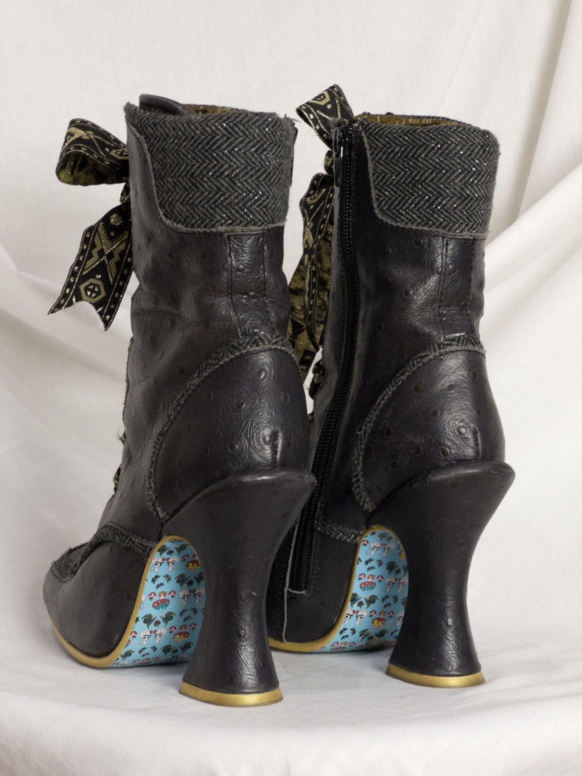 Vintage RARE Irregular Choice Victorian lace-up boots in dark purple Size US 7 / IT 37 - 14 Thumbnail