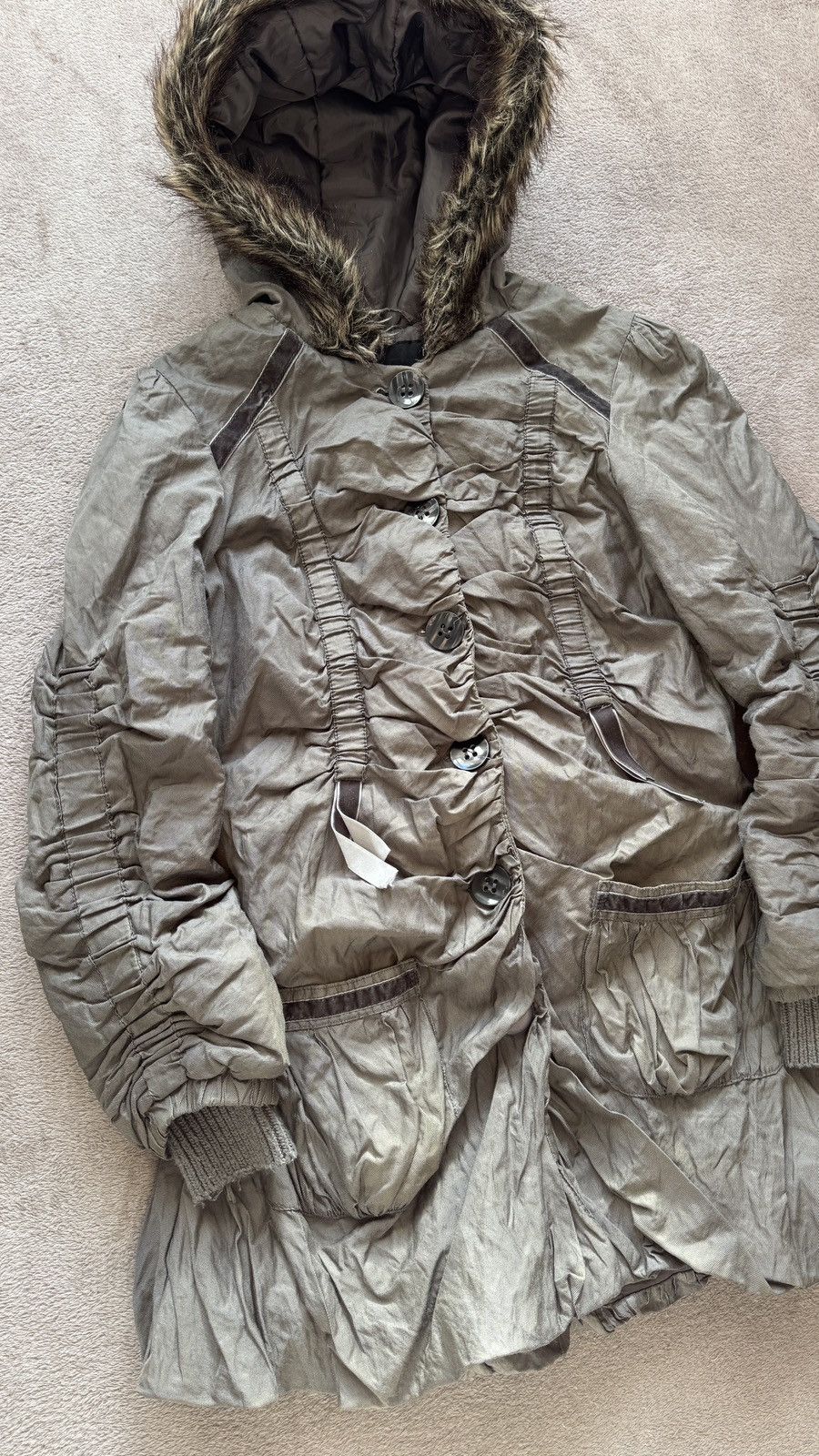 Japanese Brand Y2K If Six Was Nine Goa Lgb Style Faux Fur Hood Parka Jacket Size M / US 6-8 / IT 42-44 - 2 Thumbnail