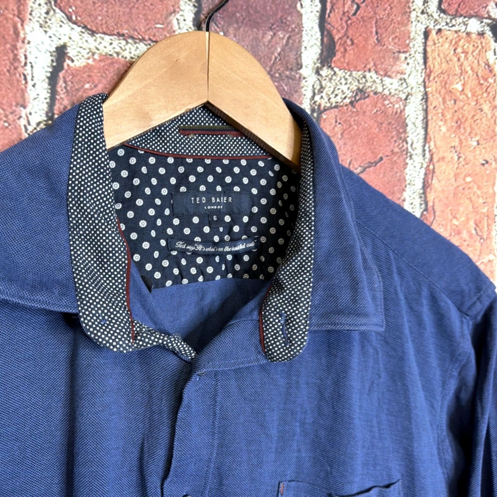 Ted Baker VINTAGE Ted Baker London Long Sleeve Button Up Shirt 2XL Navy Blue Floral Pattern Men’s Shirt Mens Size US XXL / EU 58 / 5 - 2 Thumbnail