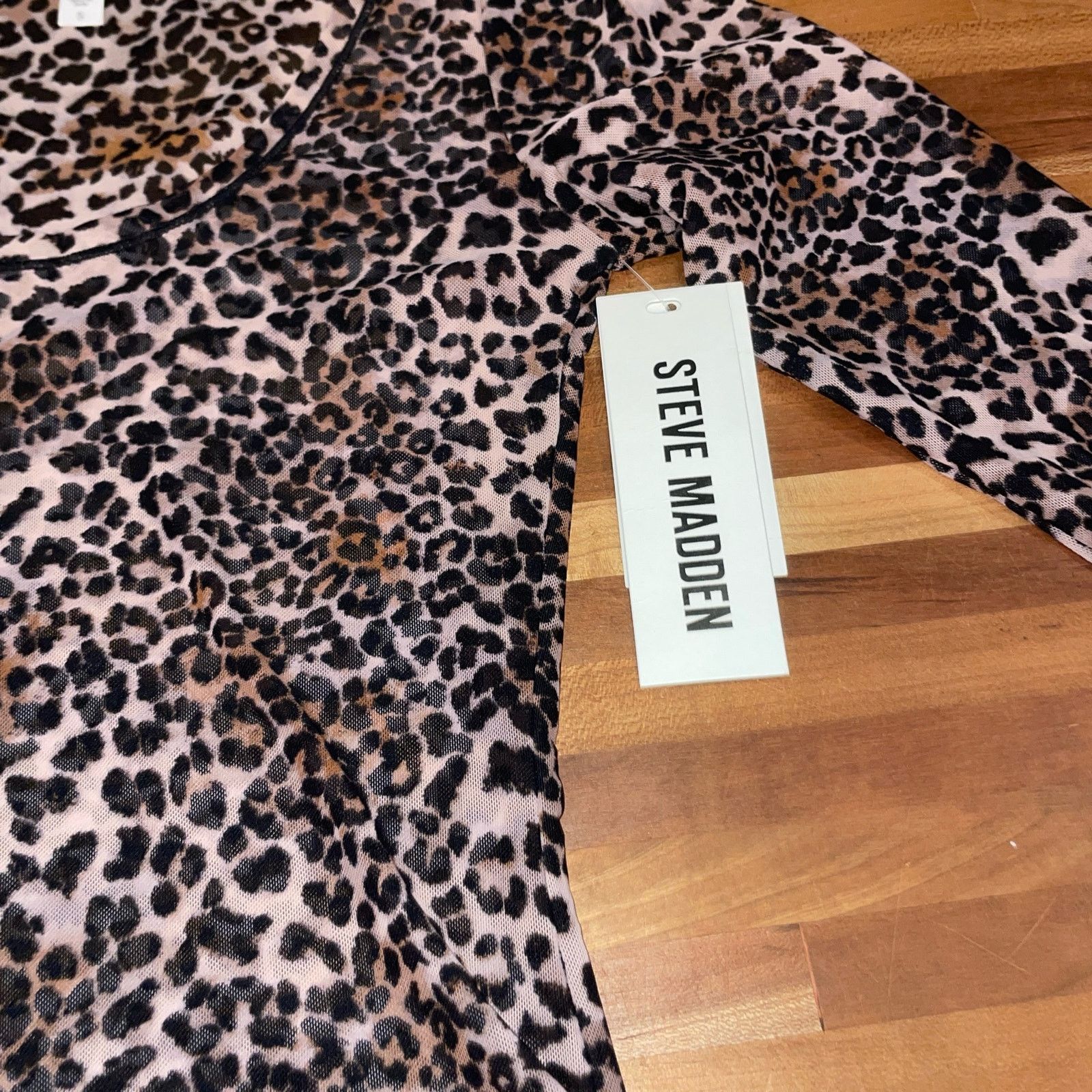 Steve Madden Steve Madden Women's Long-Sleeve Mesh Bodysuit Cheetah small Size S / US 4 / IT 40 - 8 Thumbnail