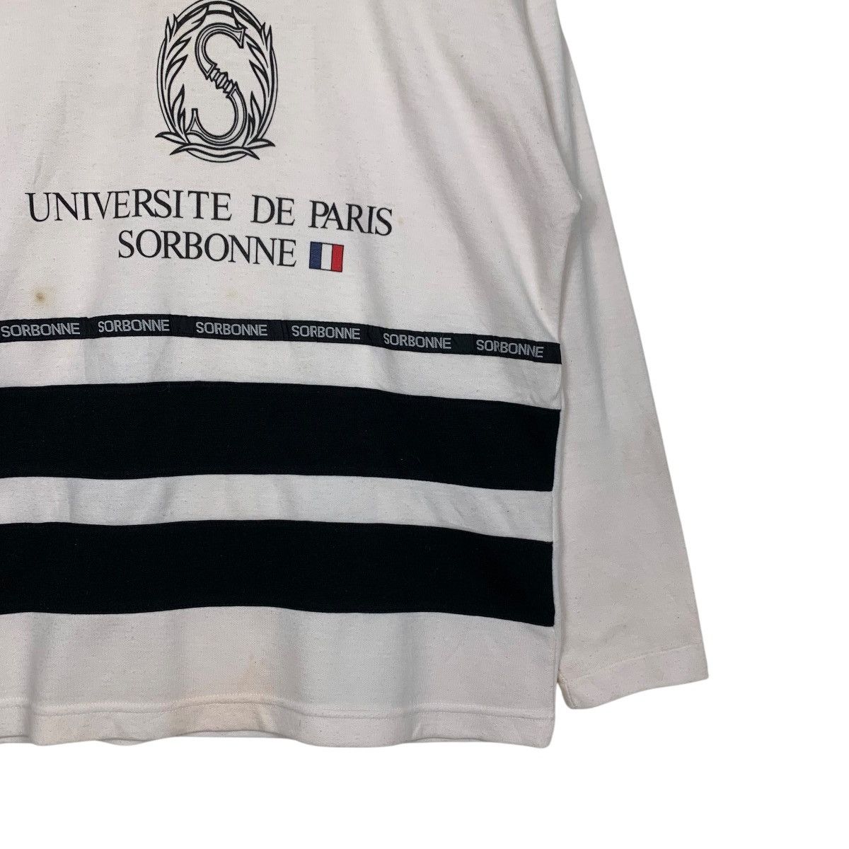 Japanese Brand UNIVERSITE DE PARIS SORBONNE Long Sleeve Tees #2843-C128 Size US M / EU 48-50 / 2 - 7 Thumbnail
