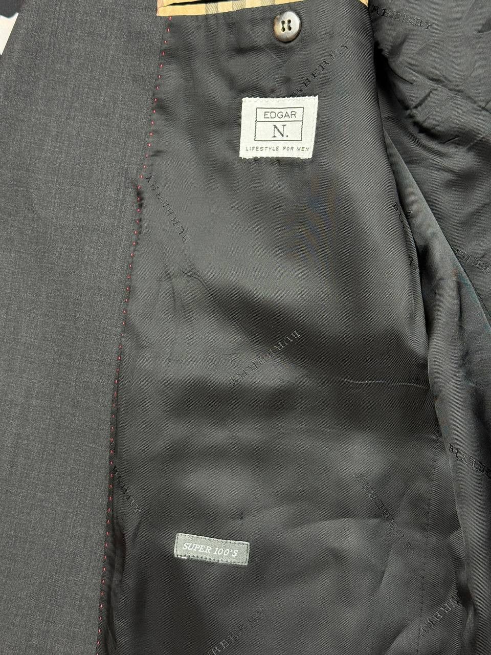 Burberry Burberry Mens Suit Wool Luxury Blazer Jacket & Pants Size 52L - 11 Thumbnail