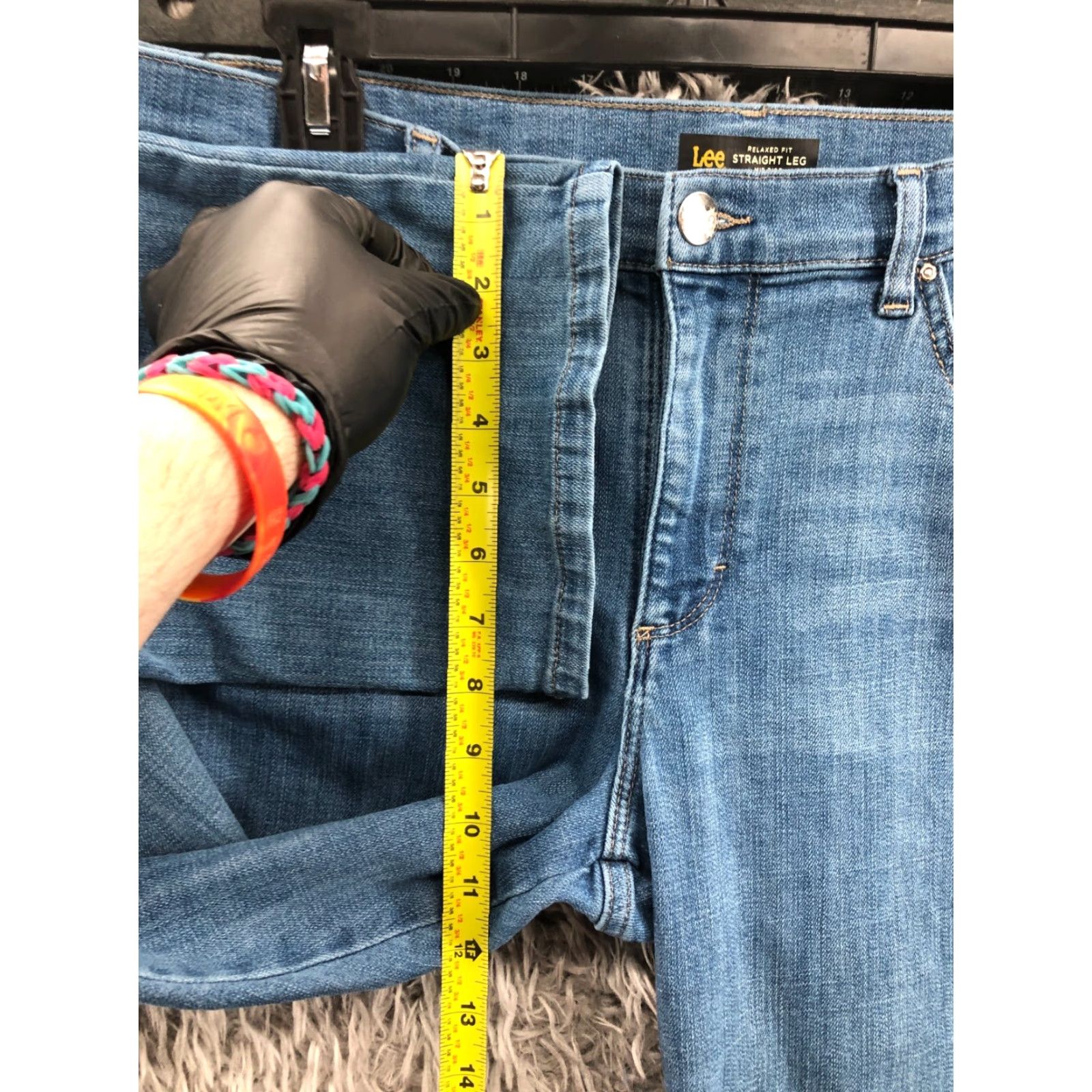 Lee Lee Relaxed Straight Jeans Womens 14 Short Blue Denim 29in Inseam Medium Wash Modern Series Vintage? No (omit) Size 36" / US 14 / IT 50 - 4 Thumbnail