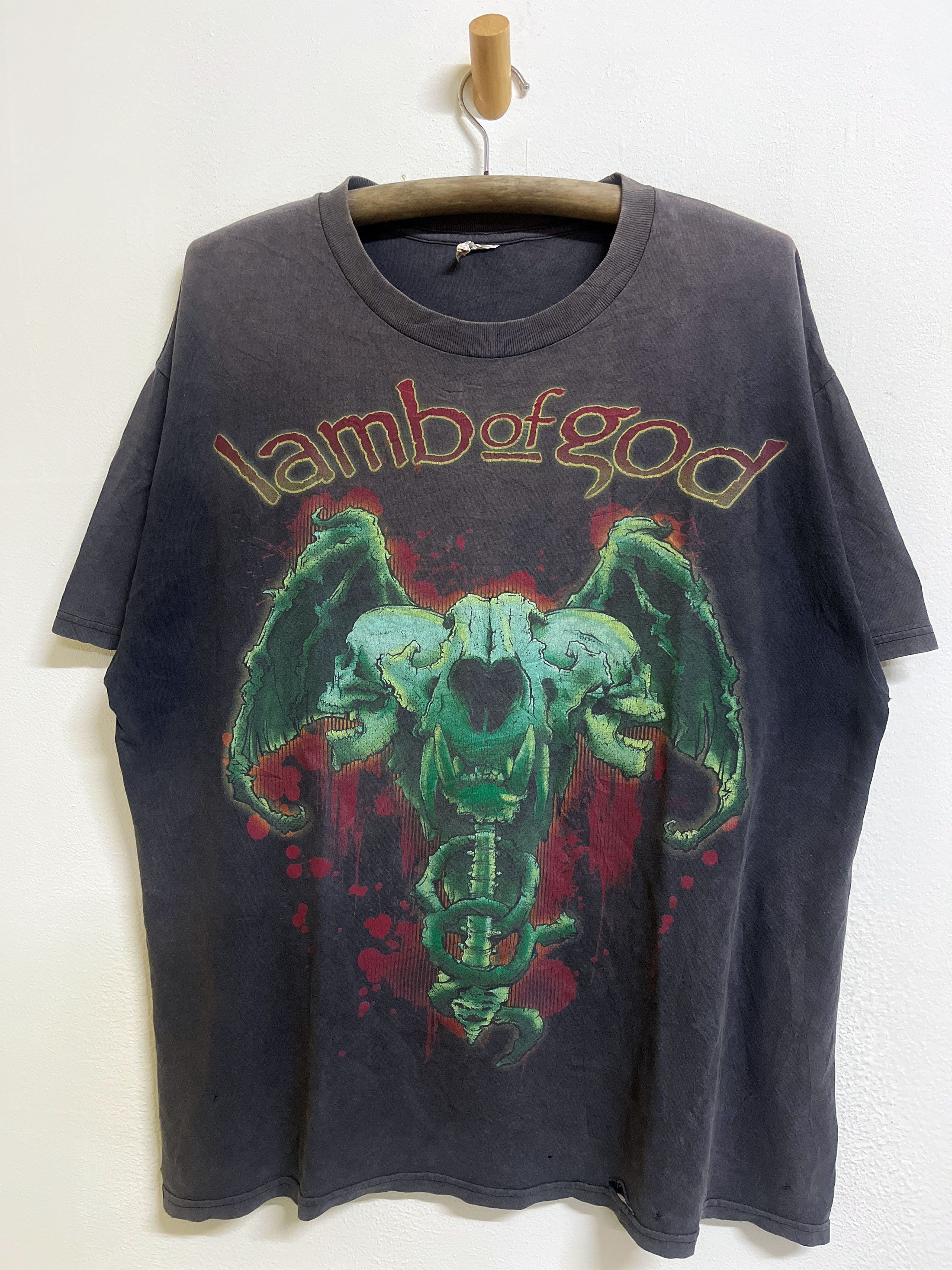 Band Tees Distressed Faded Vintage Lamb of God American Heavy Metal Size US XL / EU 56 / 4 - 1 Thumbnail