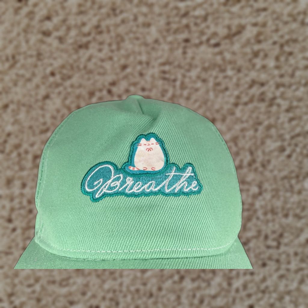 Vintage Pusheen Hat Cap Strap Back Womens One Size Mint Green 100% Polyester Size ONE SIZE - 1 Thumbnail