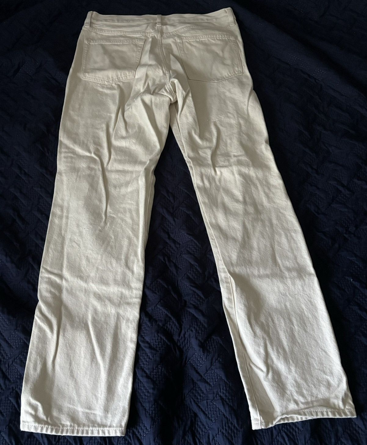 Japanese Brand × Muji Muji Straight Leg Jeans Cream Size US 33 - 3 Thumbnail