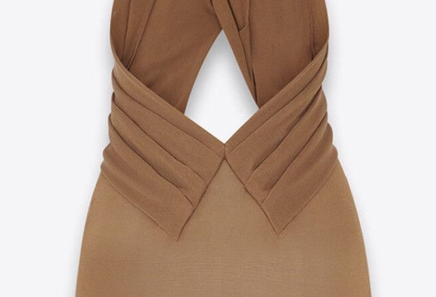 Saint Laurent Paris o1s1wg111024 Knitted Hooded Maxi Dress in Brown Size L / US 10 / IT 46 - 5 Thumbnail
