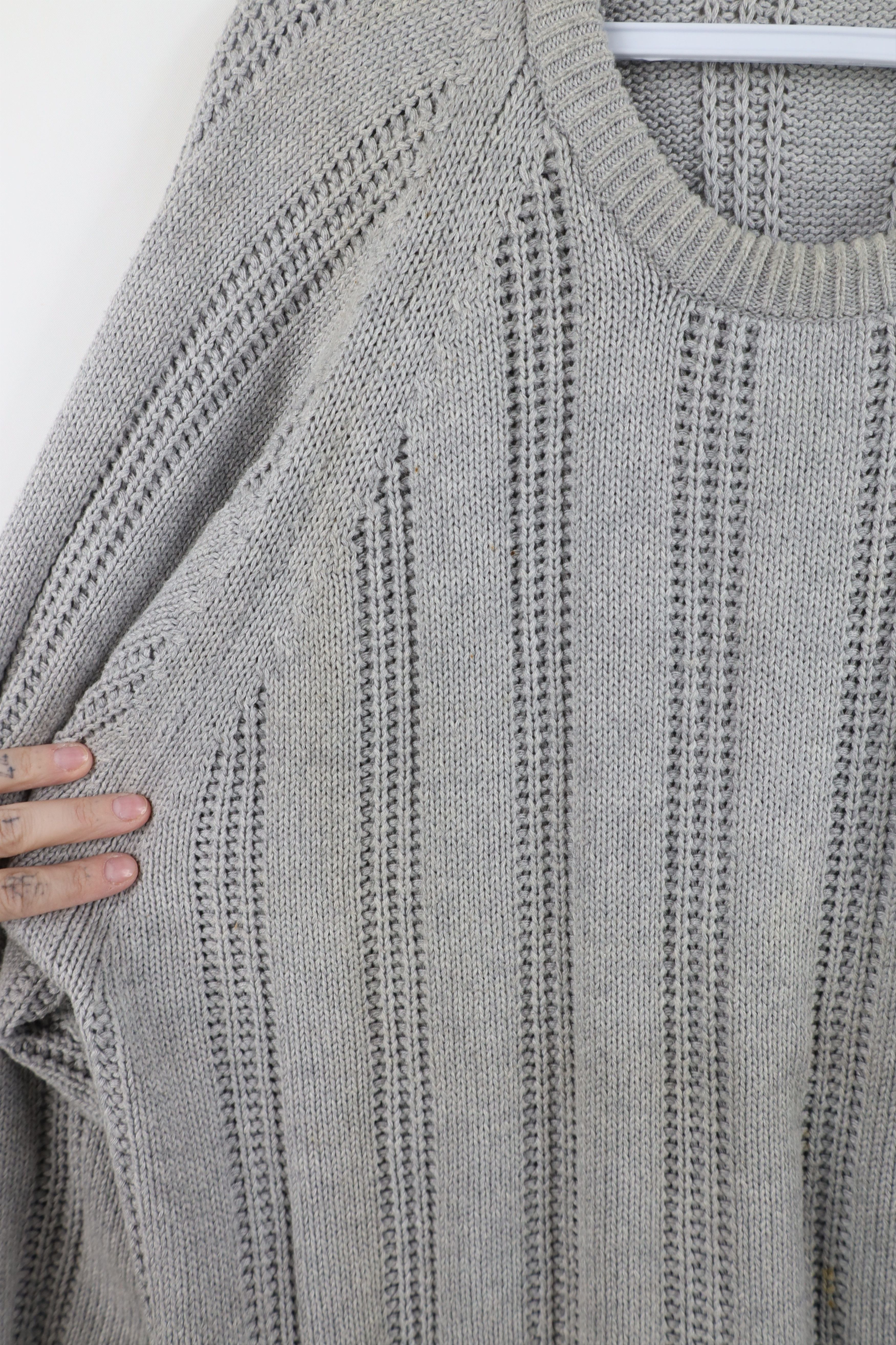 Vintage Vintage 90s Streetwear Blank Cotton Ribbed Knit Sweater Size US M / EU 48-50 / 2 - 6 Thumbnail