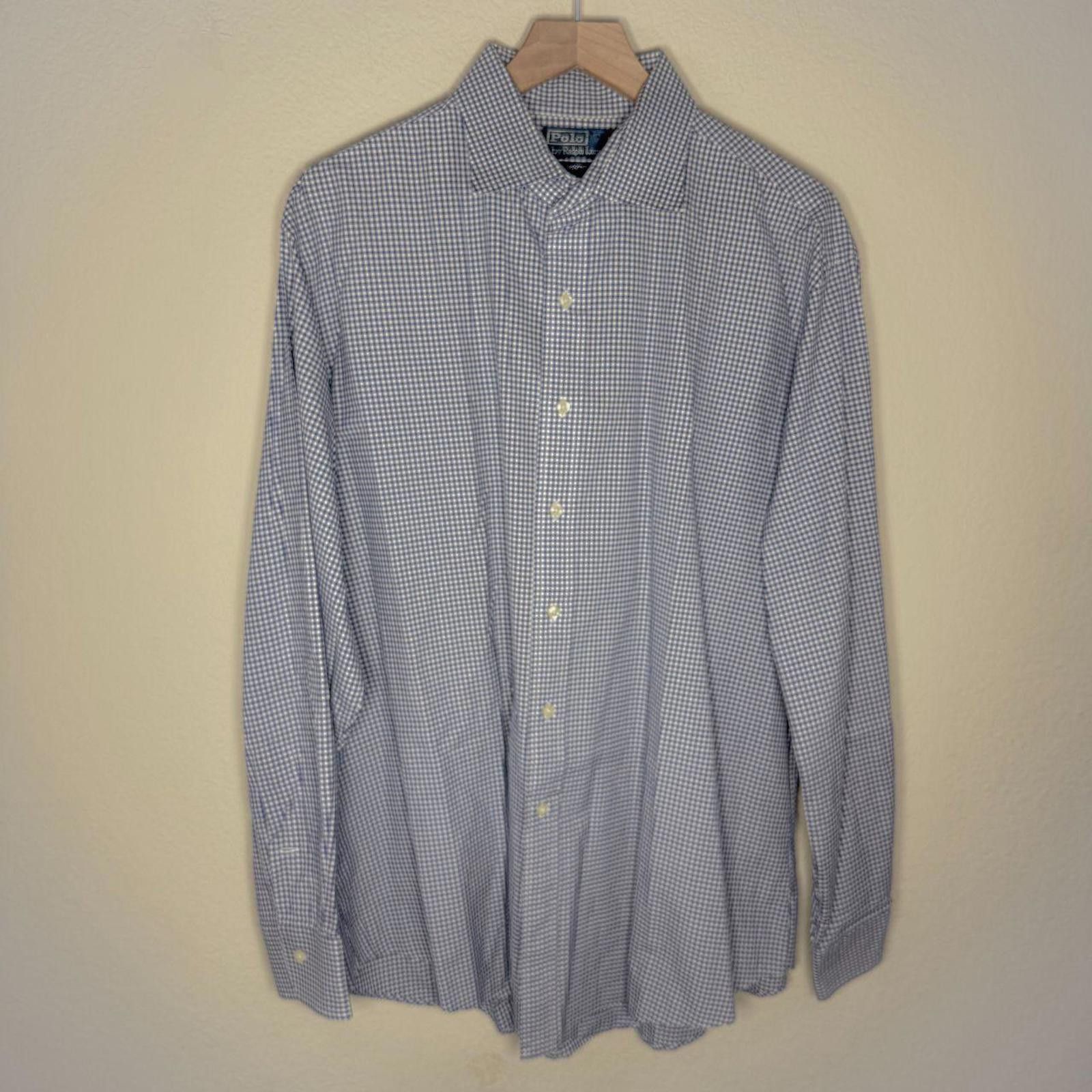 Lauren Ralph Lauren Ralph Lauren Shirt Men's 18 Blue Cotton Regent Custom Fit Size US M / EU 48-50 / 2 - 1 Thumbnail