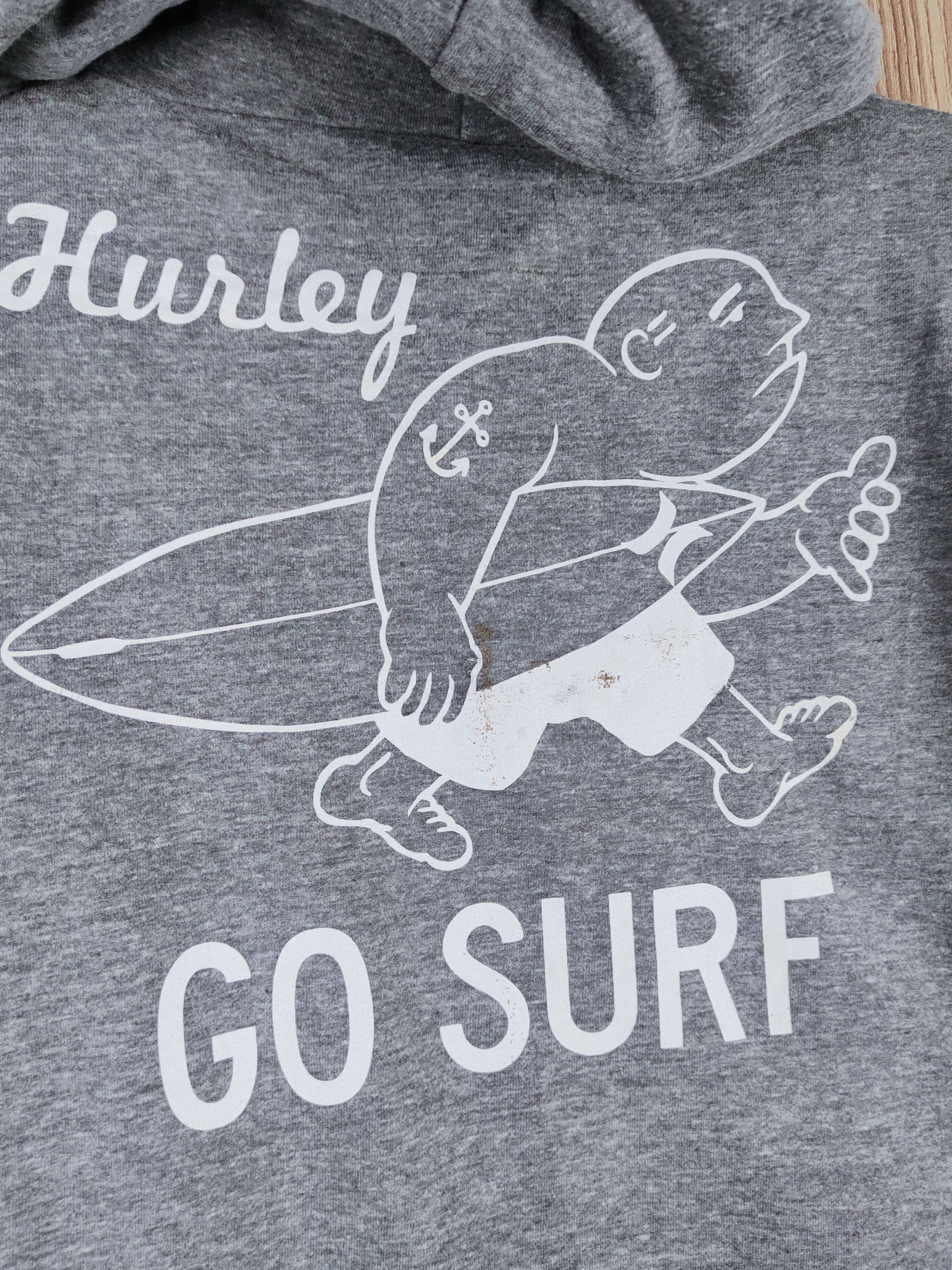 Hurley × Vintage Vintage & Faded Hurley Dark Gray Go Surf Hoodie Sweaters Size US M / EU 48-50 / 2 - 9 Thumbnail