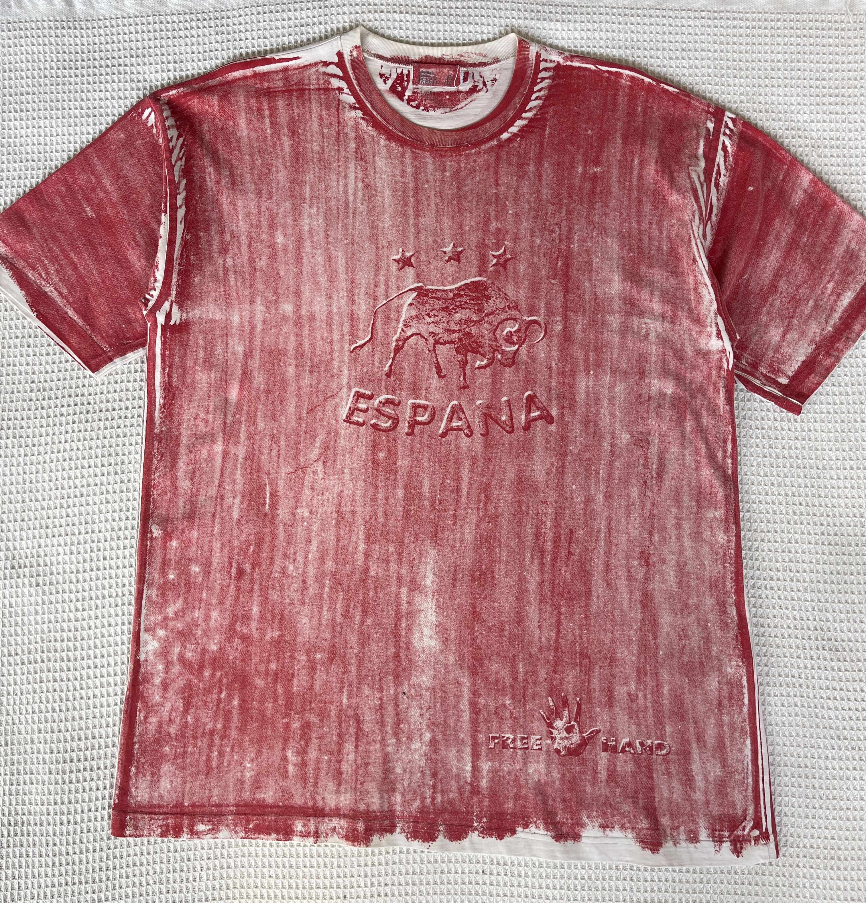 Freenote Vintage’90s🔥Espana Spain🔥Big Logo Free Hand Mosquitohead Tee Size US XXL / EU 58 / 5 - 13 Thumbnail