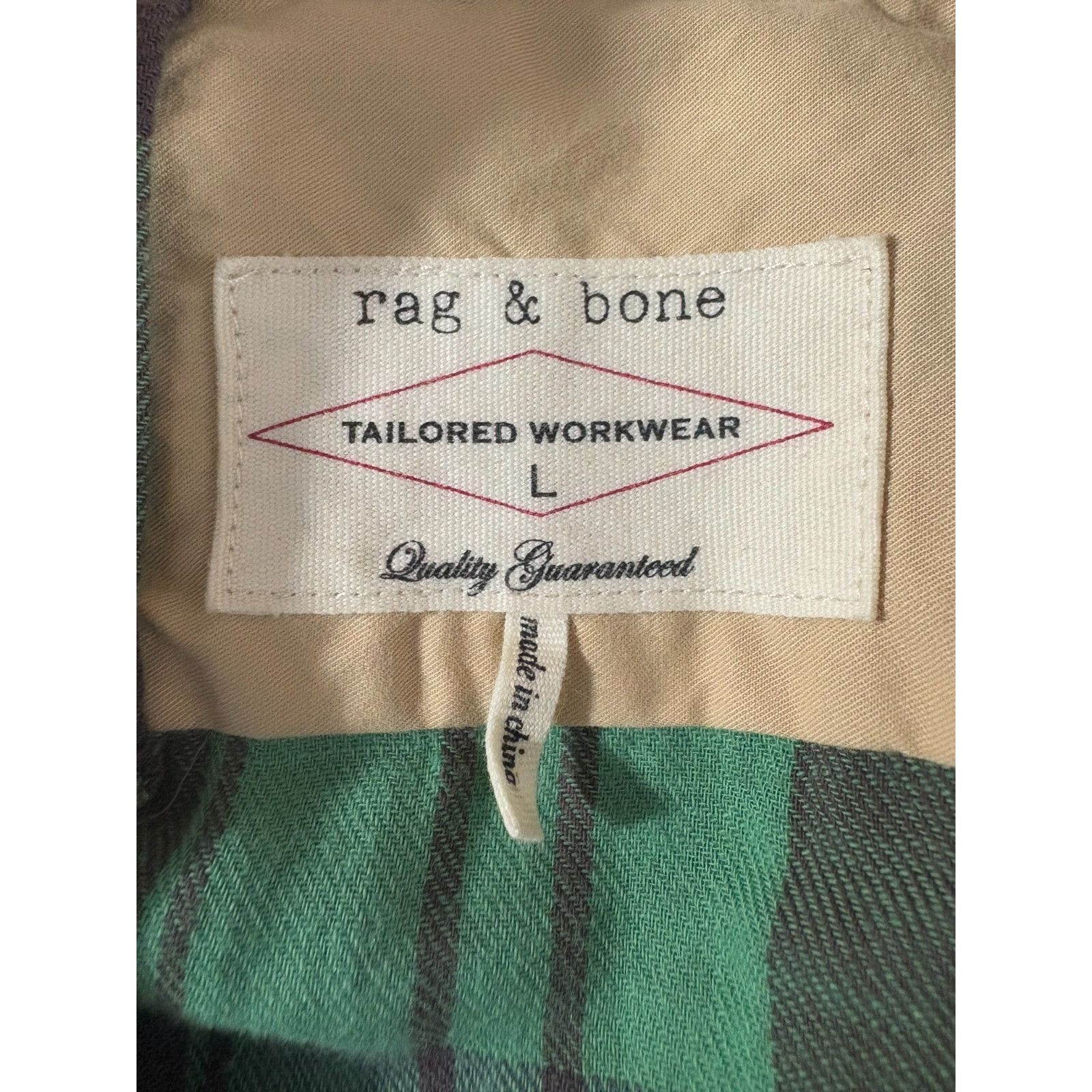 Rag & Bone Rag & Bone workweat 3/4 placket shirt size L color plaid gre Size US L / EU 52-54 / 3 - 2 Thumbnail