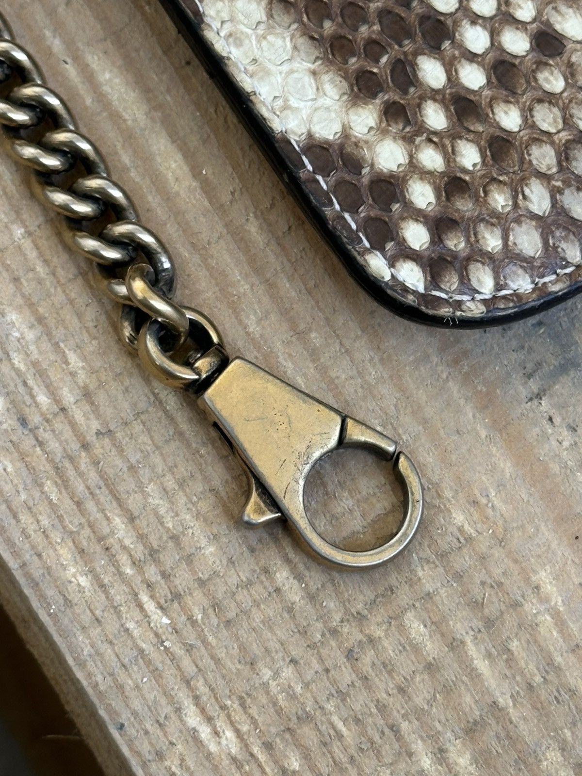 Roberto Cavalli × Vintage Vintage Roberto Cavalli Snake Skin Chain Key Bag Size ONE SIZE - 5 Thumbnail