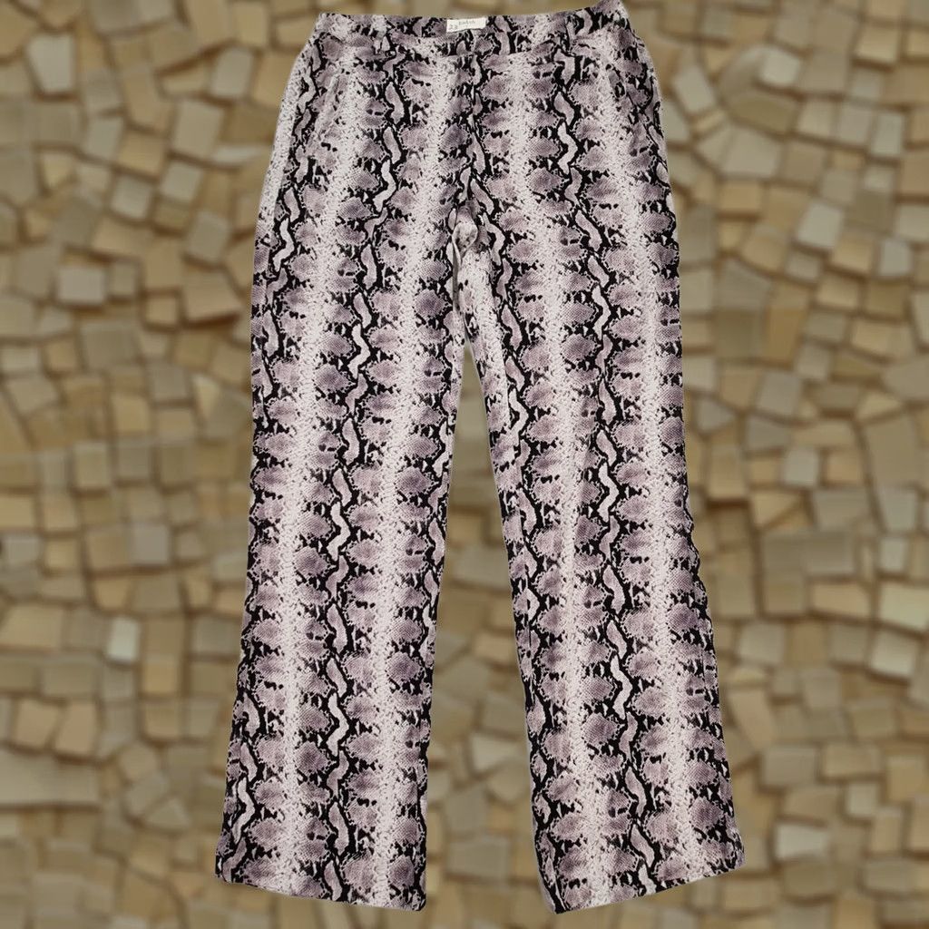 ba&sh ba&sh Trousers Women Grey Snake Pattern Casual Dress Pants Regular Size 1 Straight Leg Pockets Size 25" / US 0 / IT 36 - 1 Thumbnail