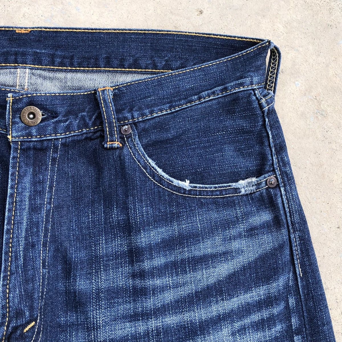 Levi's Vintage Clothing Vintage Levis 503 Distressed Denim Short Pants Size US 34 / EU 50 - 3 Thumbnail