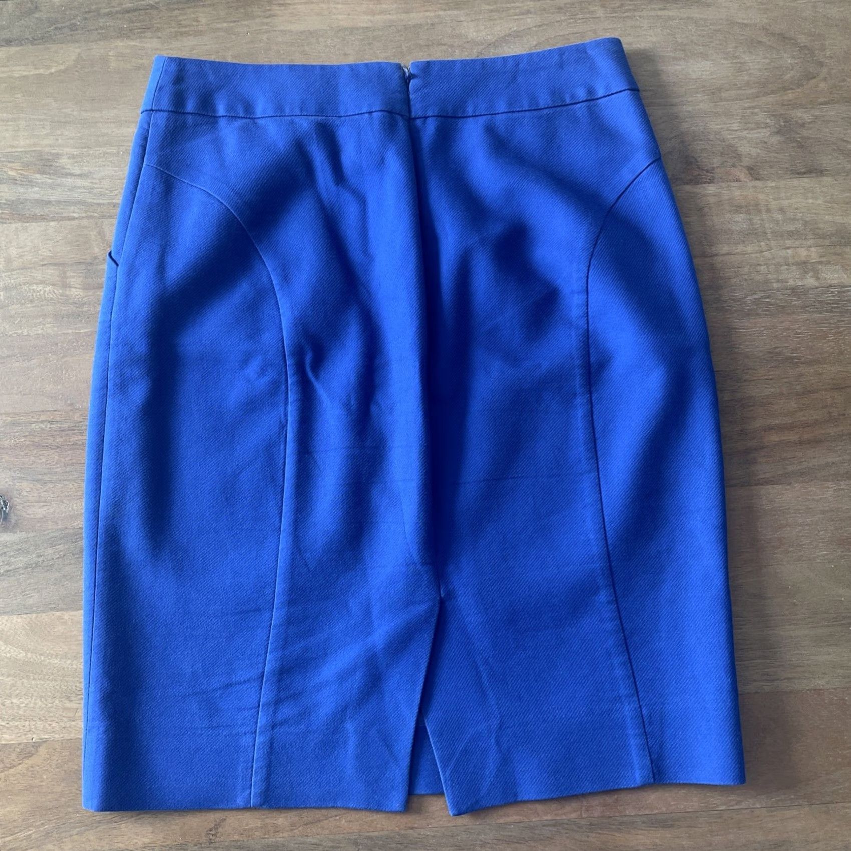 J.Crew VINTAGE J.CREW The Pencil Skirt Womens Size 0 Blue 100% Cotton A-line Short Skirt Women Slim Office Chic 90s Y2K Size 25" / US 0 / IT 36 - 2 Thumbnail