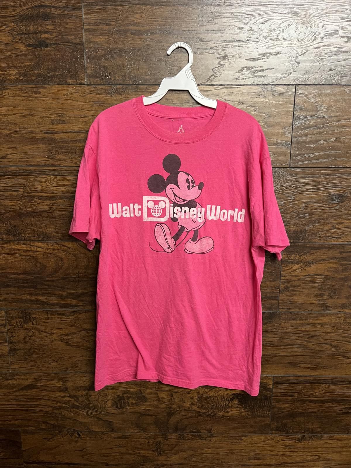 Disney Faded Pink Mickey Mouse T-shirt Walt Disney World Tee - L Size US L / EU 52-54 / 3 - 1 Thumbnail