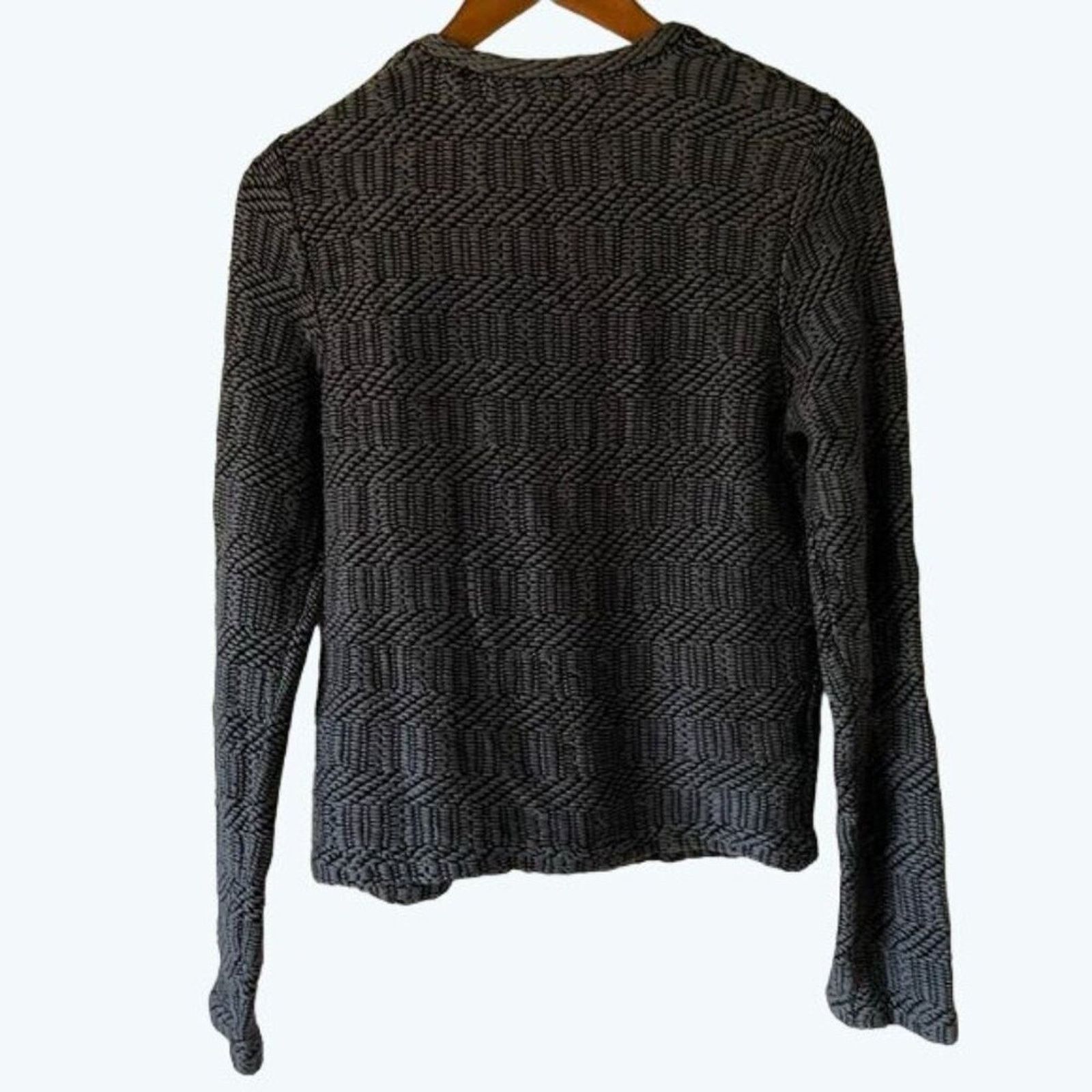 Loft Ann Taylor Loft Blazer Medium Maze Chunky Knit Zipper Gray Size M / US 6-8 / IT 42-44 - 6 Thumbnail