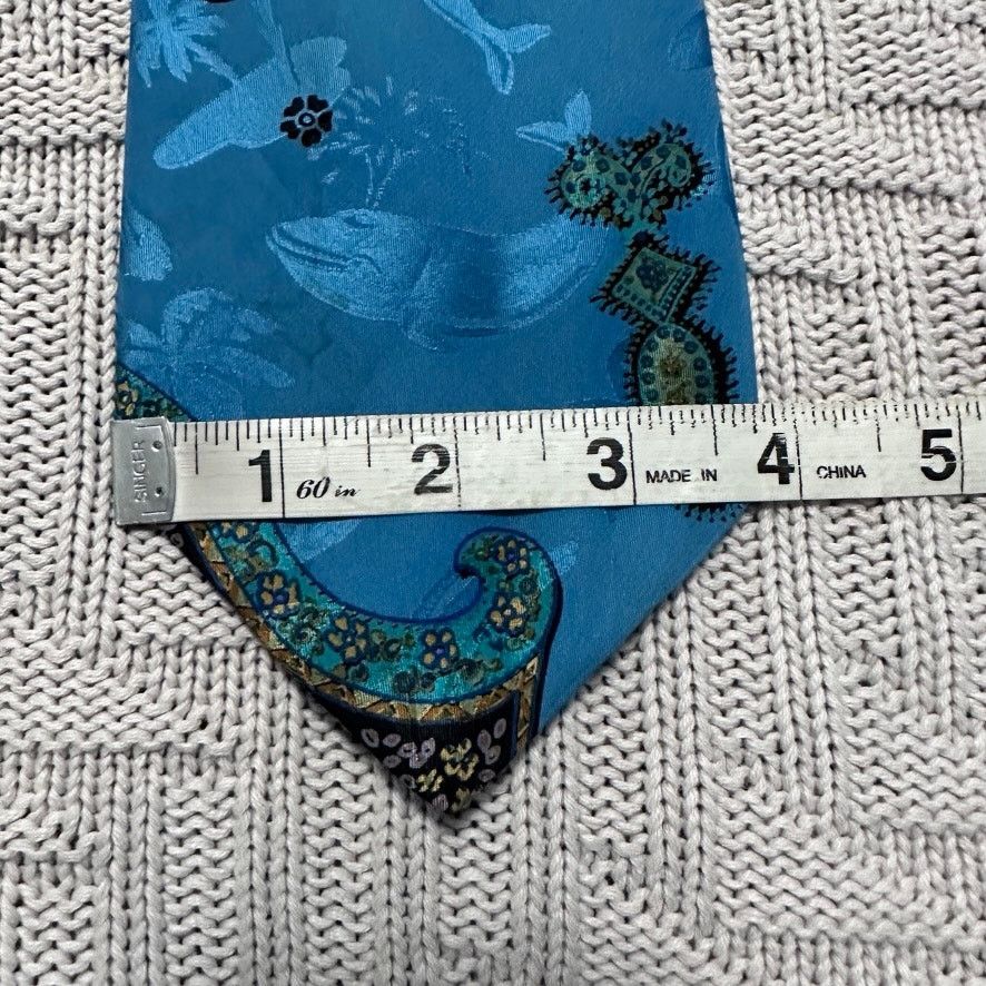Brioni Brioni turquoise teal paisley silk tie Size ONE SIZE - 6 Thumbnail