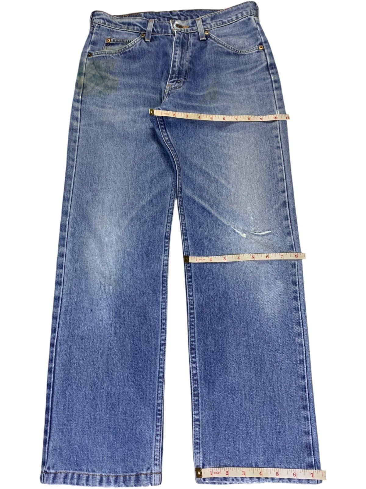 Levi's Vintage 80s Levis 605 Orange Tab Blue Wash Distressed Jeans Size US 30 / EU 46 - 15 Thumbnail