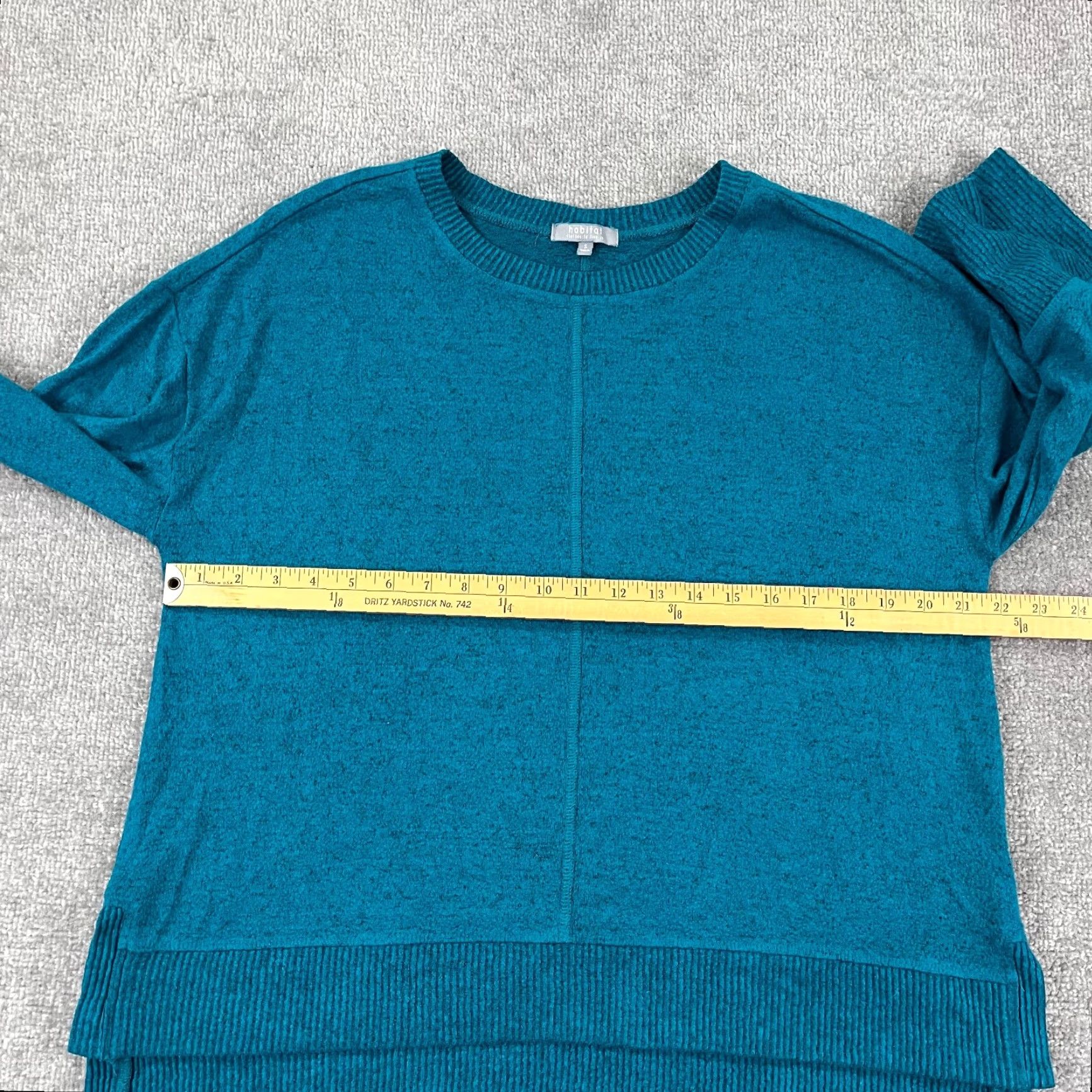 Habitat Habitat Shirt Women Small Oversized Fleece Green Blue Casual Womens 3/4 Sleeve Basic All Seasons Easy Care Regular Fit knit Blouse Size S / US 4 / IT 40 - 4 Thumbnail