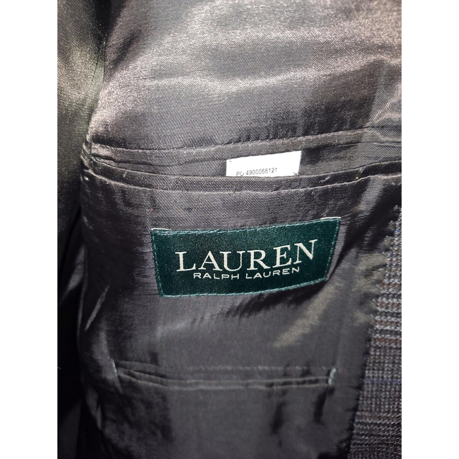 Ralph Lauren Ralph Lauren Black with Blue and Orange Plaid 2 Button Wool Size 52R - 5 Thumbnail