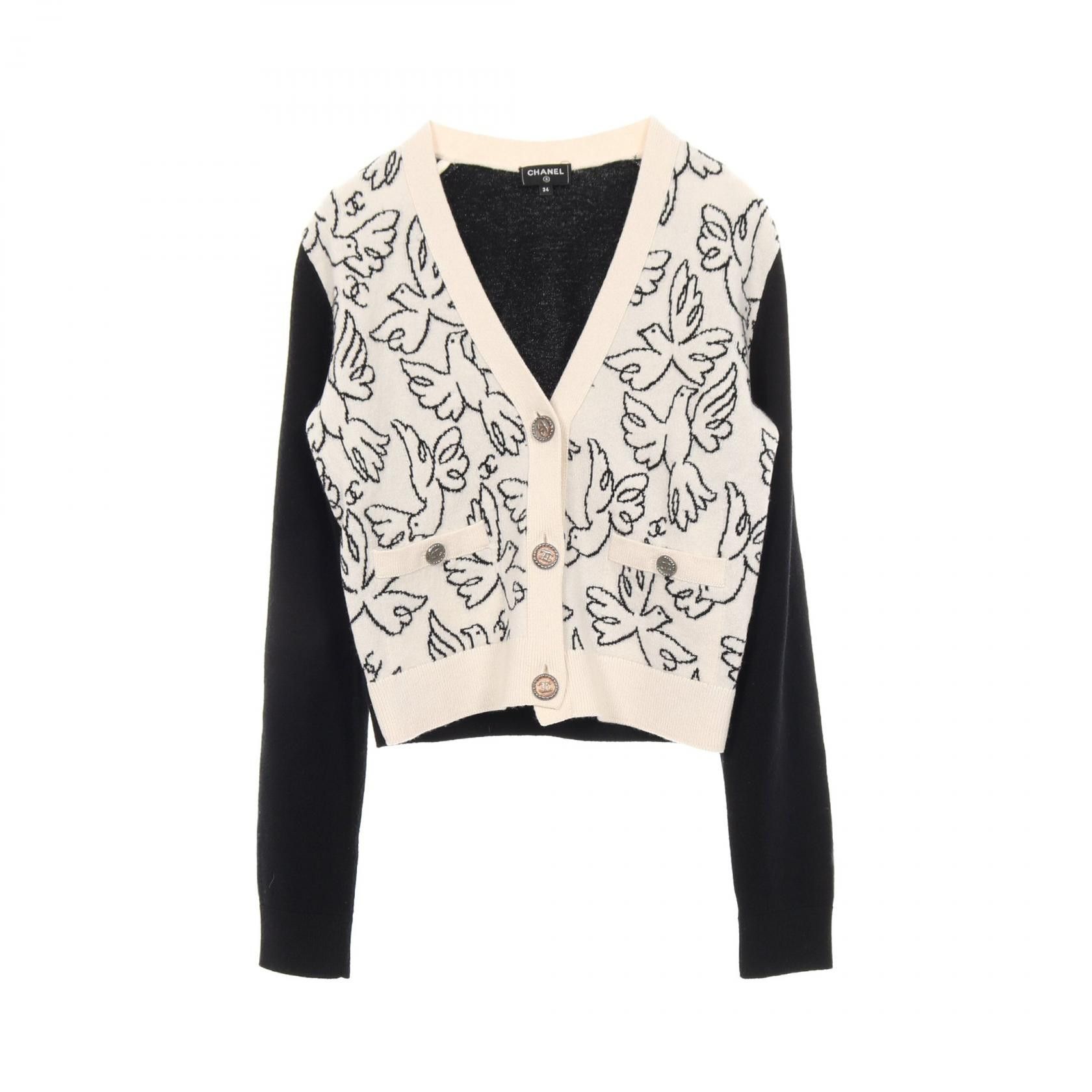 Chanel Chanel Chanel Camellia Button Cashmere Cardigan Textile Tops DUTY FREE for USA Size ONE SIZE - 1 Thumbnail