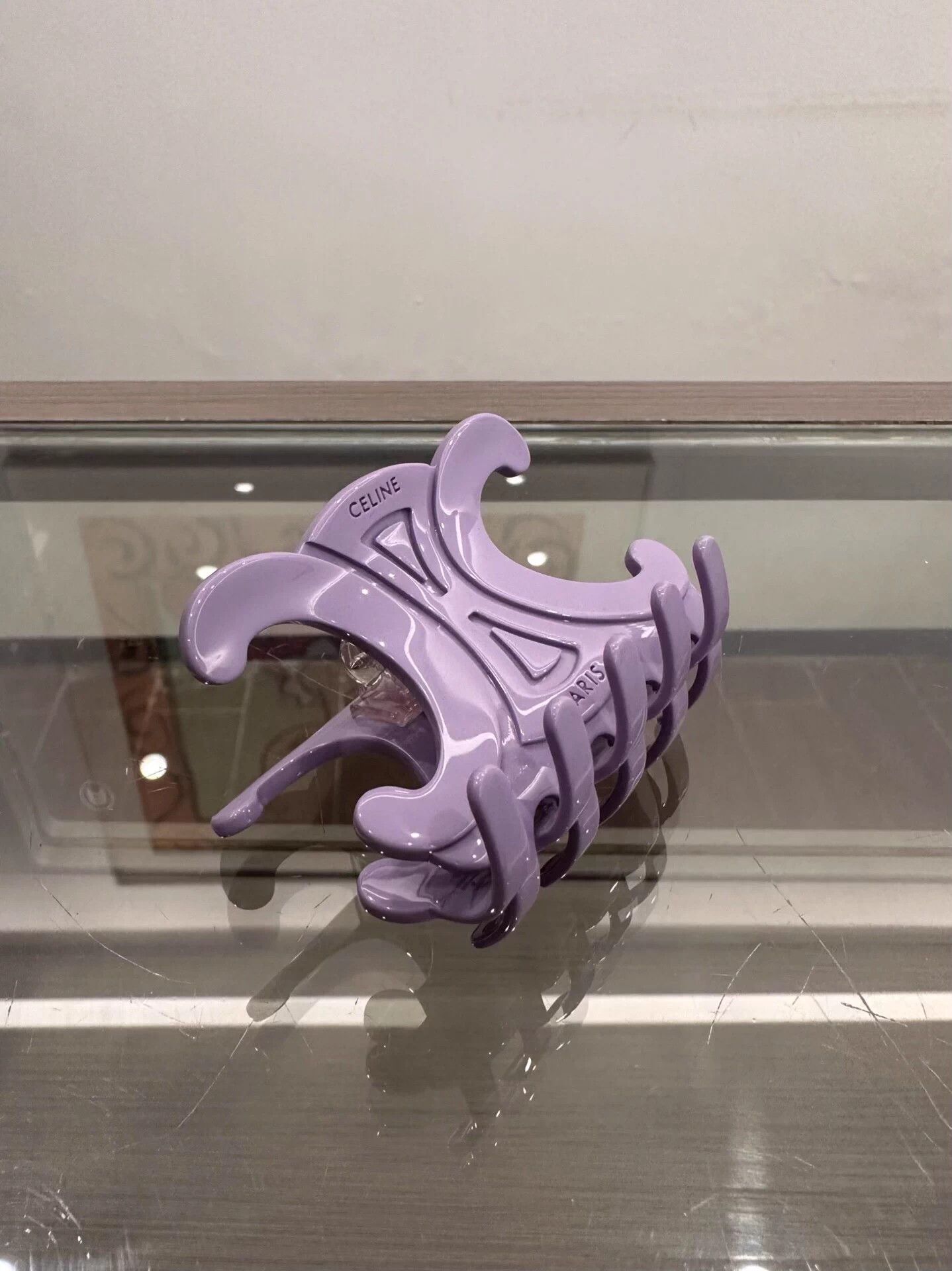 Celine Celine Purple Large Triomphe Logo Claw Clip New Authentic Size ONE SIZE - 4 Thumbnail